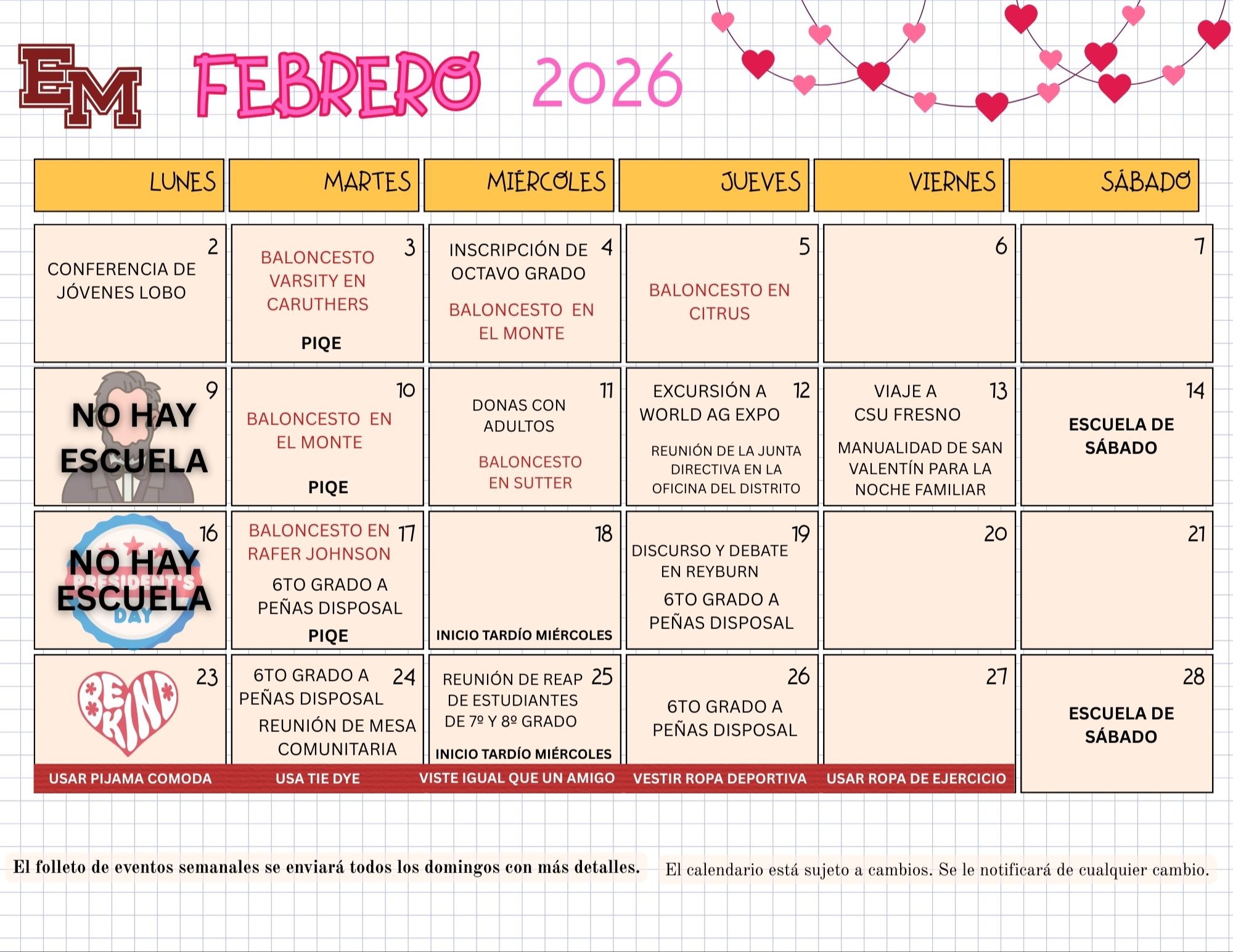 Calendario Mensual