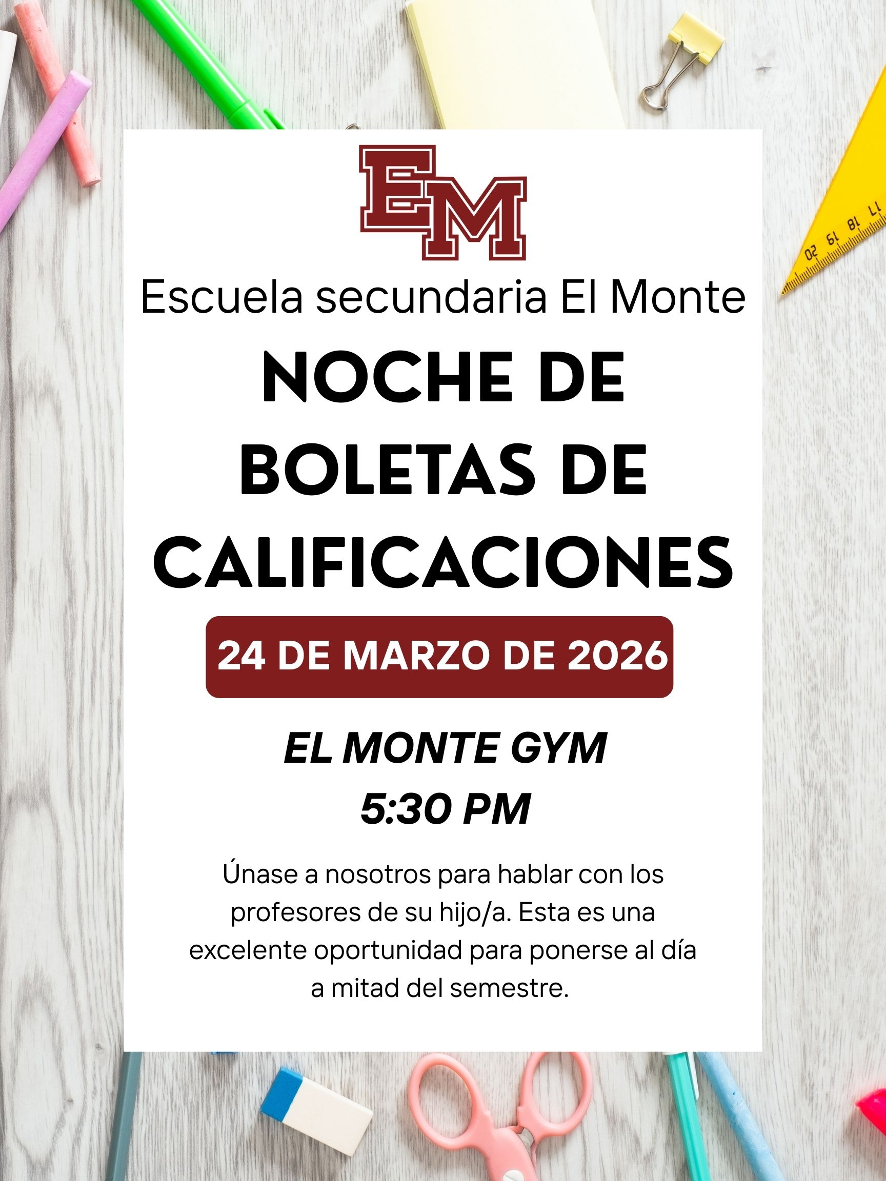 Noche de Boletin de Calificaciones