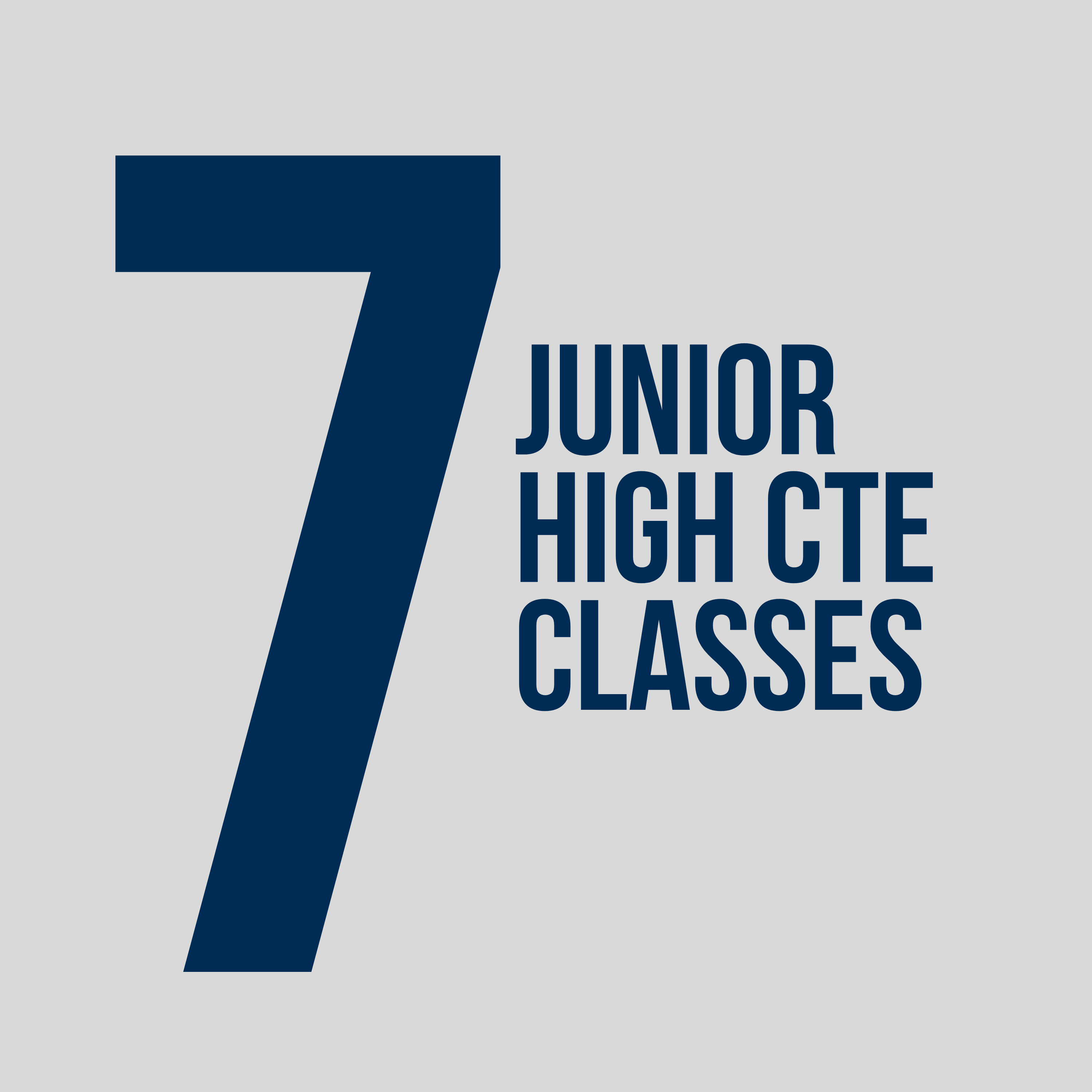 Pine Tree Junior High offers 7 CTE classes for high school credit.