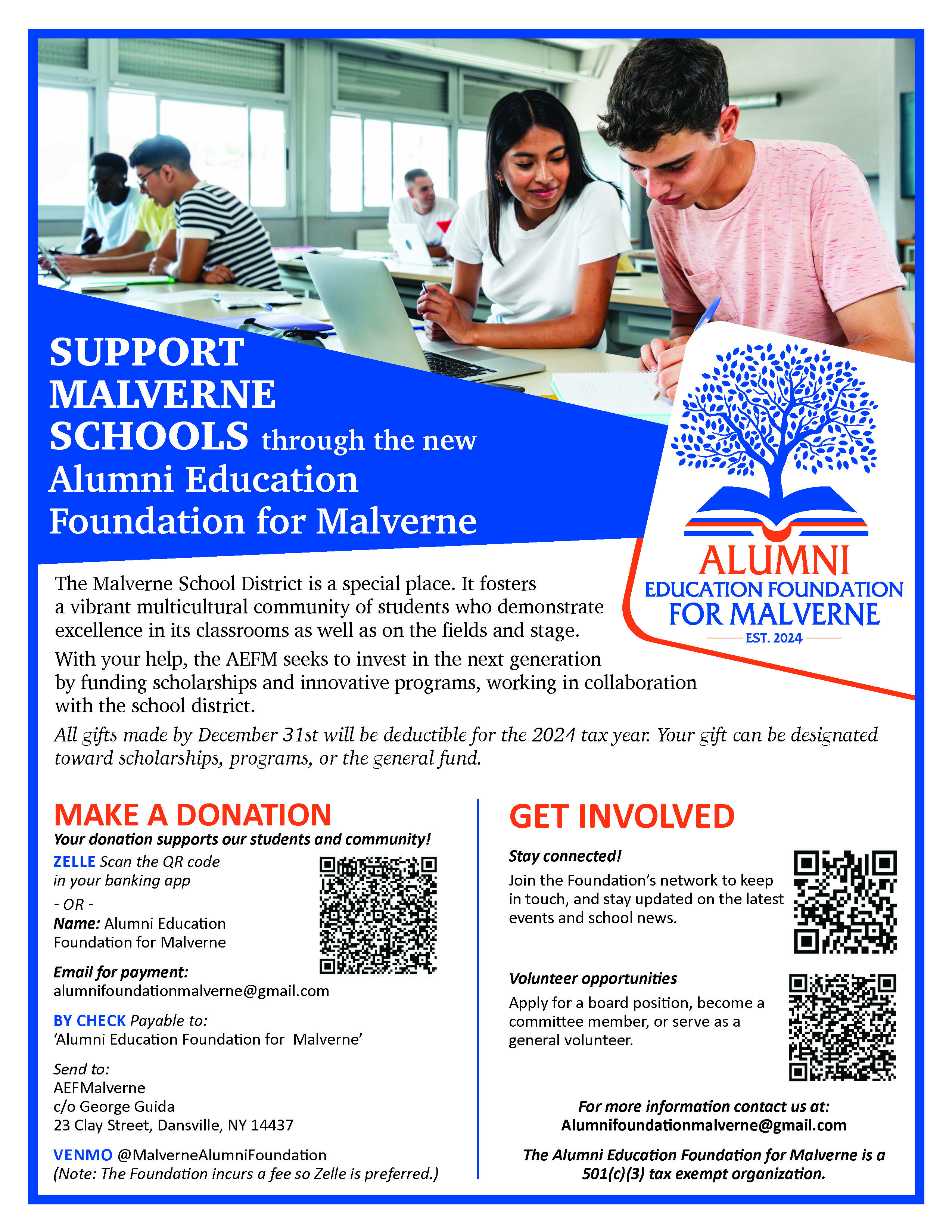 Alumni Education Foundation flyer