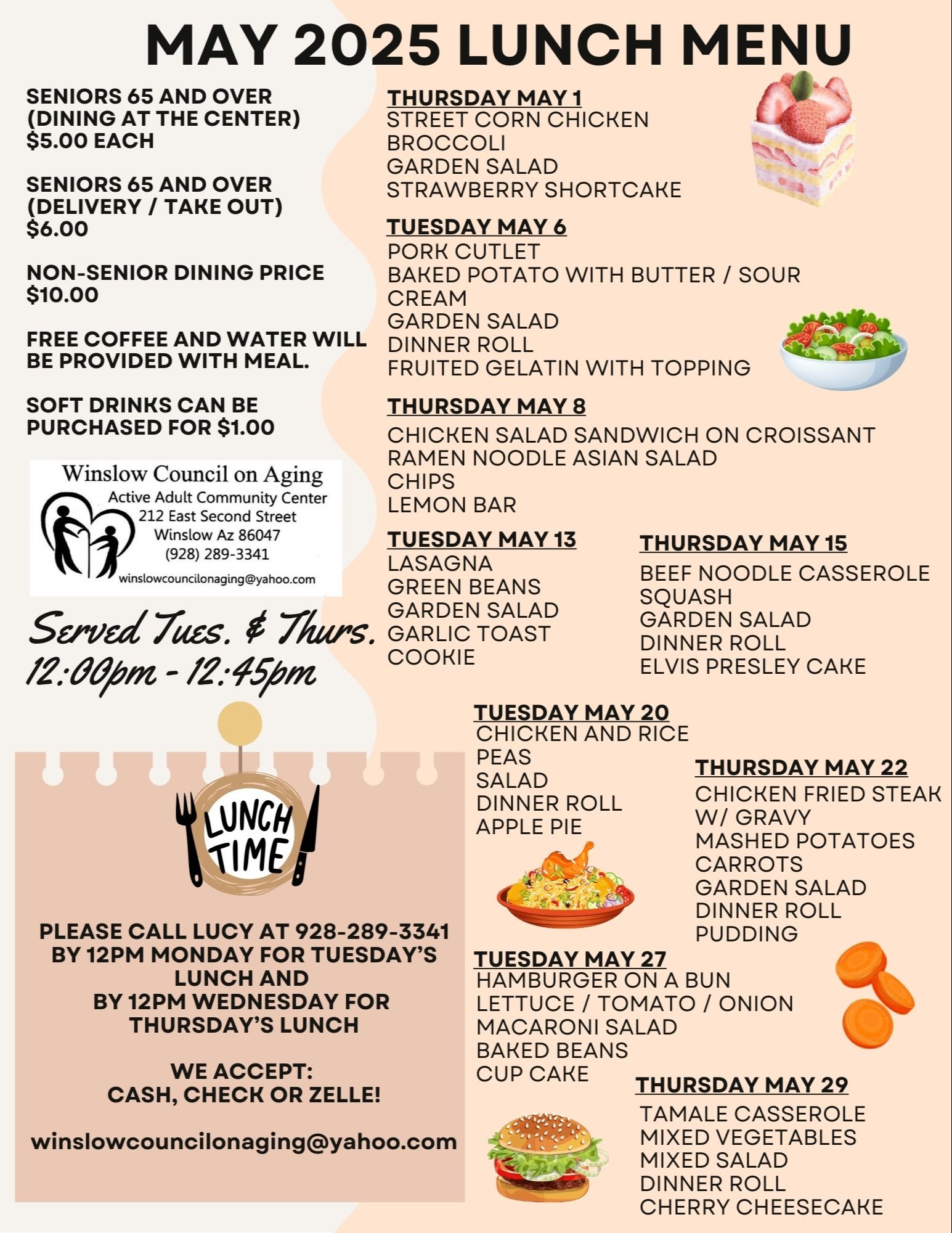 MAY 2025 LUNCH MENU