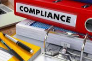 notebook with compliance text