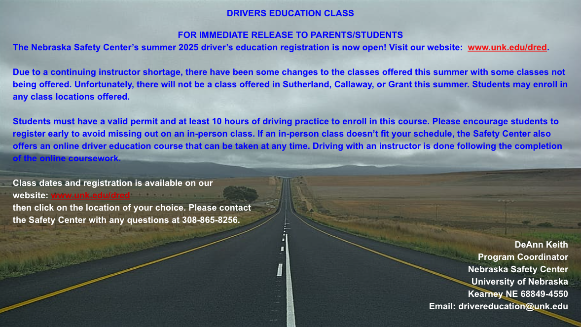 2025 Drivers Education Information