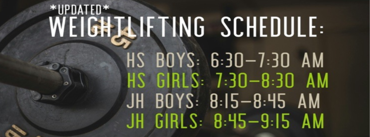 Updated Summer Weights Schedule