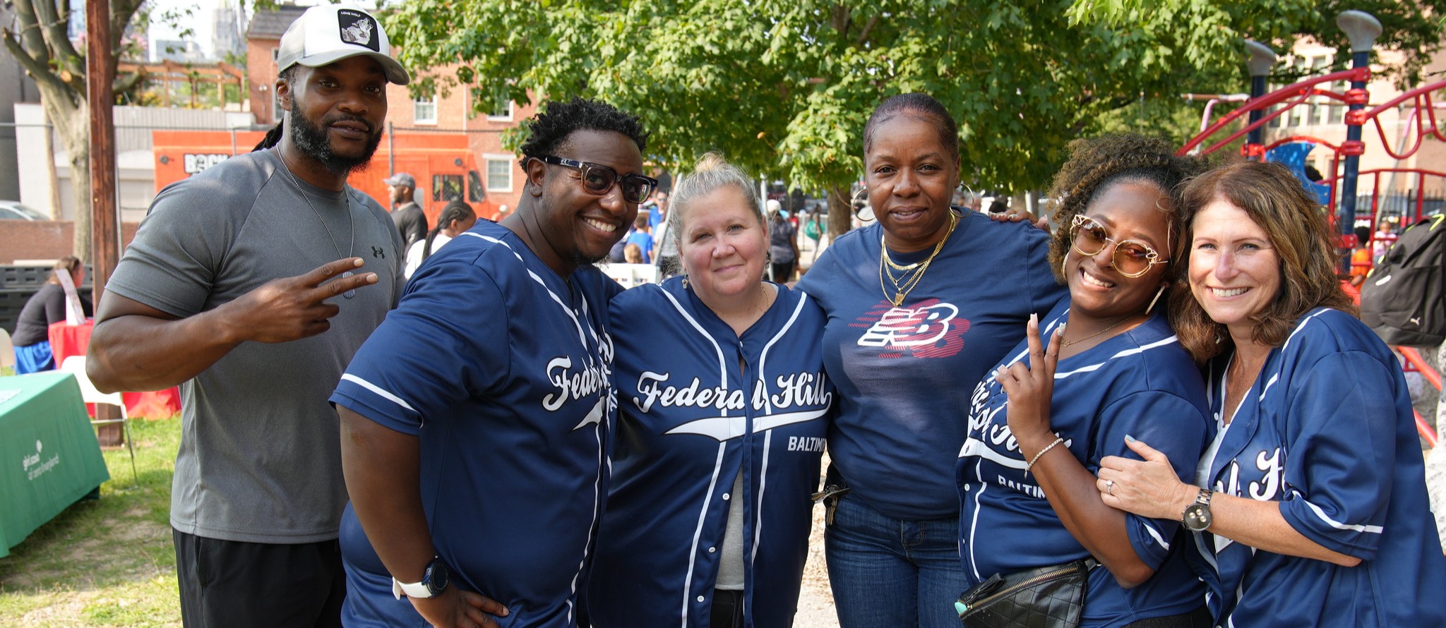 Federal Hill Prep staff poses for a picture at their 2023 Back-To-School Bash