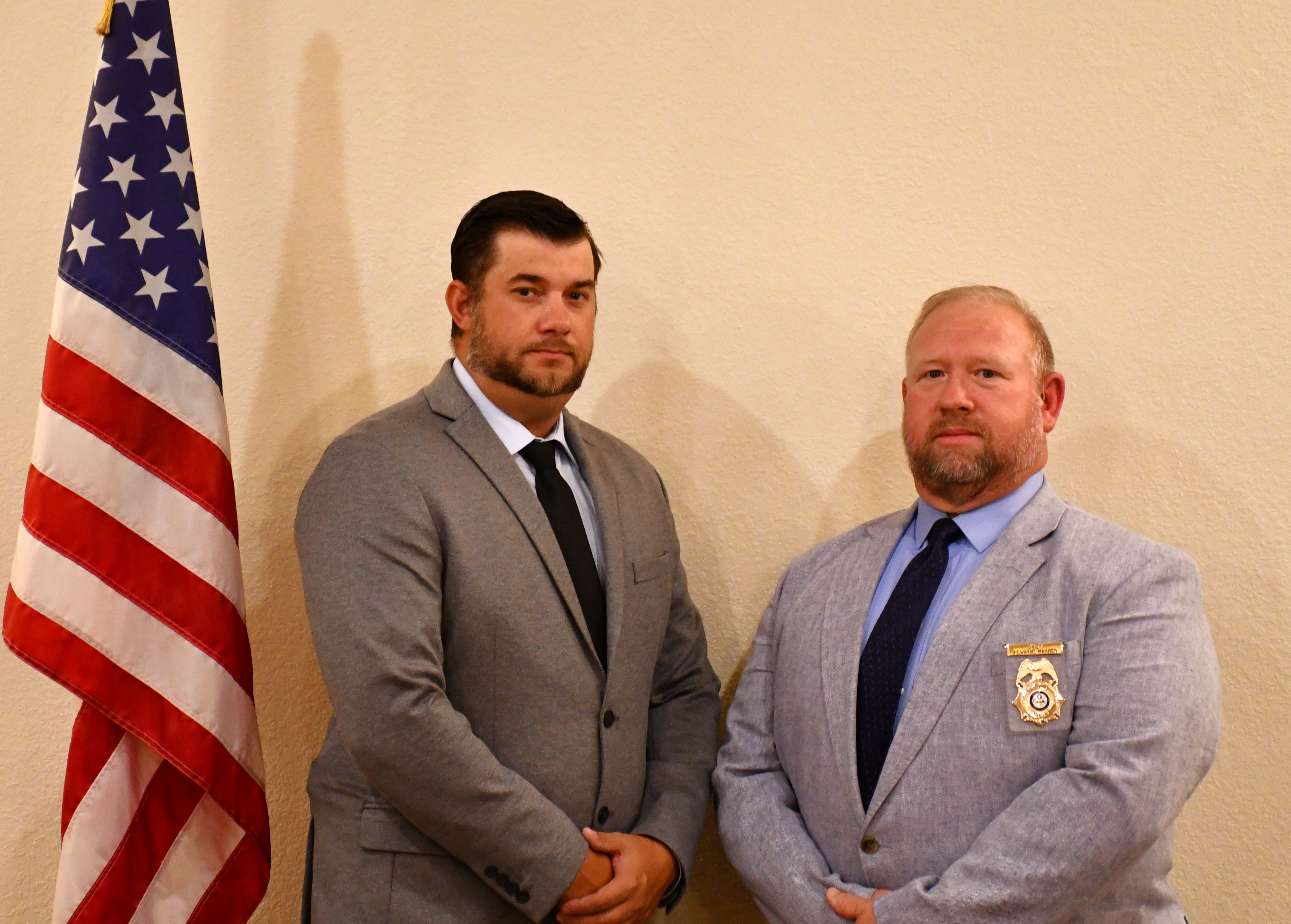 andy childers assistant chief and dewayne mayher chief of police