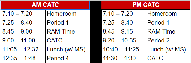 CATC Schedule