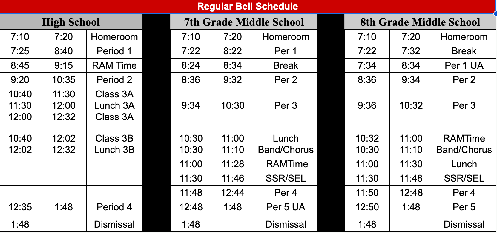 Cony Daily Schedule