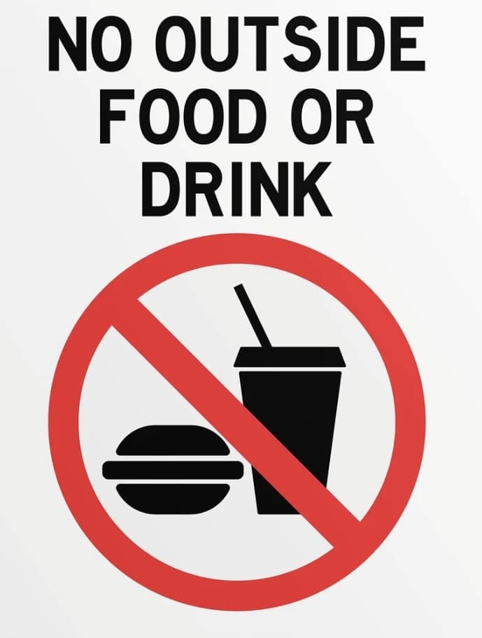 No outside food or drink