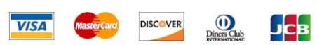 Credit Cards: Visa, Mastercard, Discover, Diners Club, and JCB