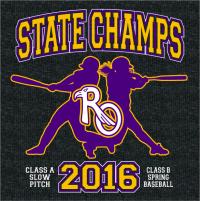 2016 State Champs - Softball & Baseball Design Front