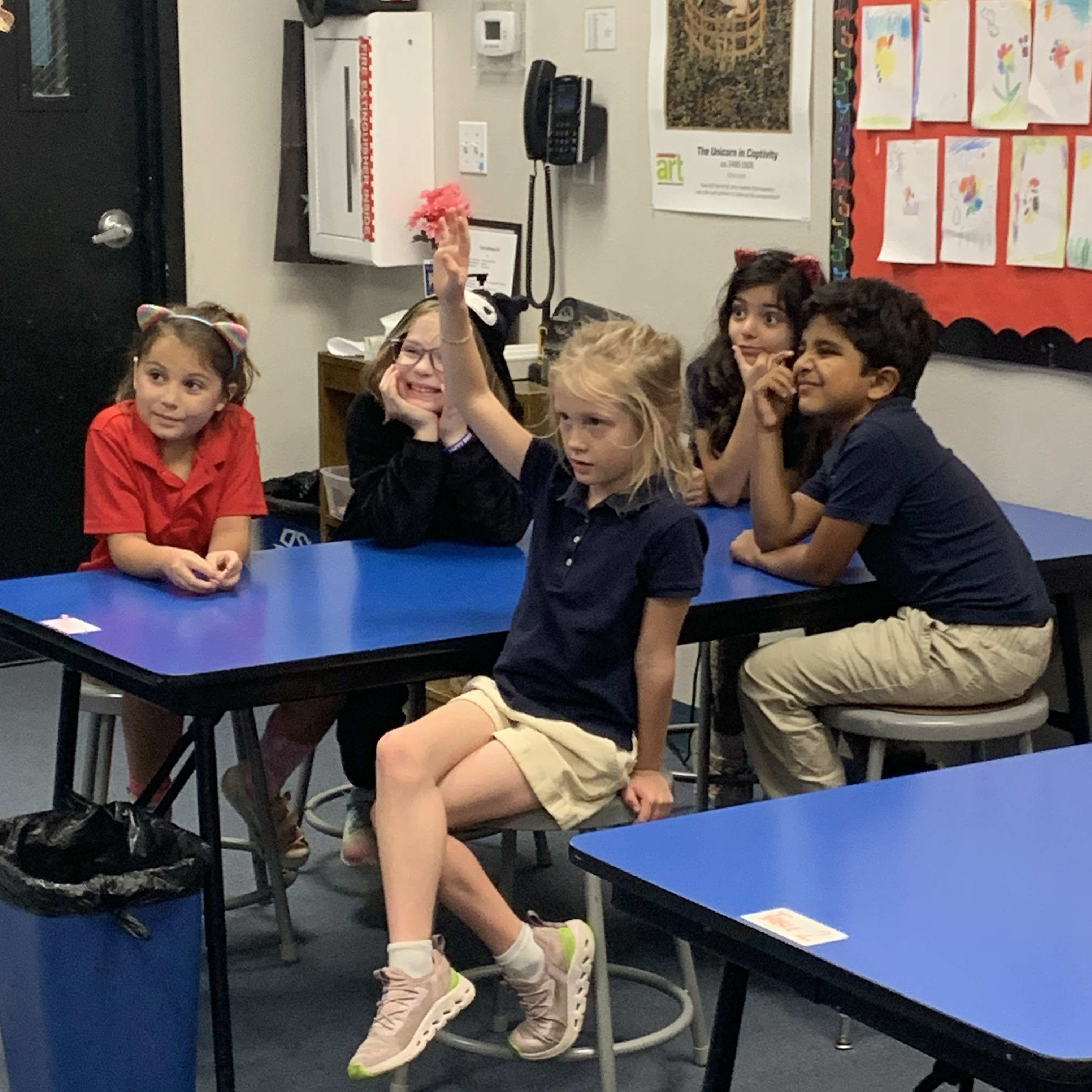 Students asking questions