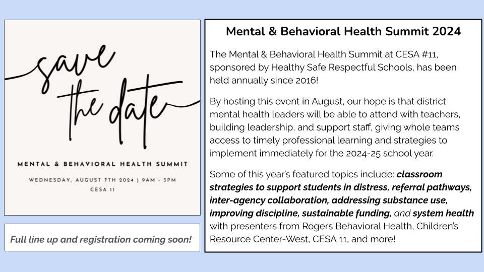 Mental Health Summit Save the Date