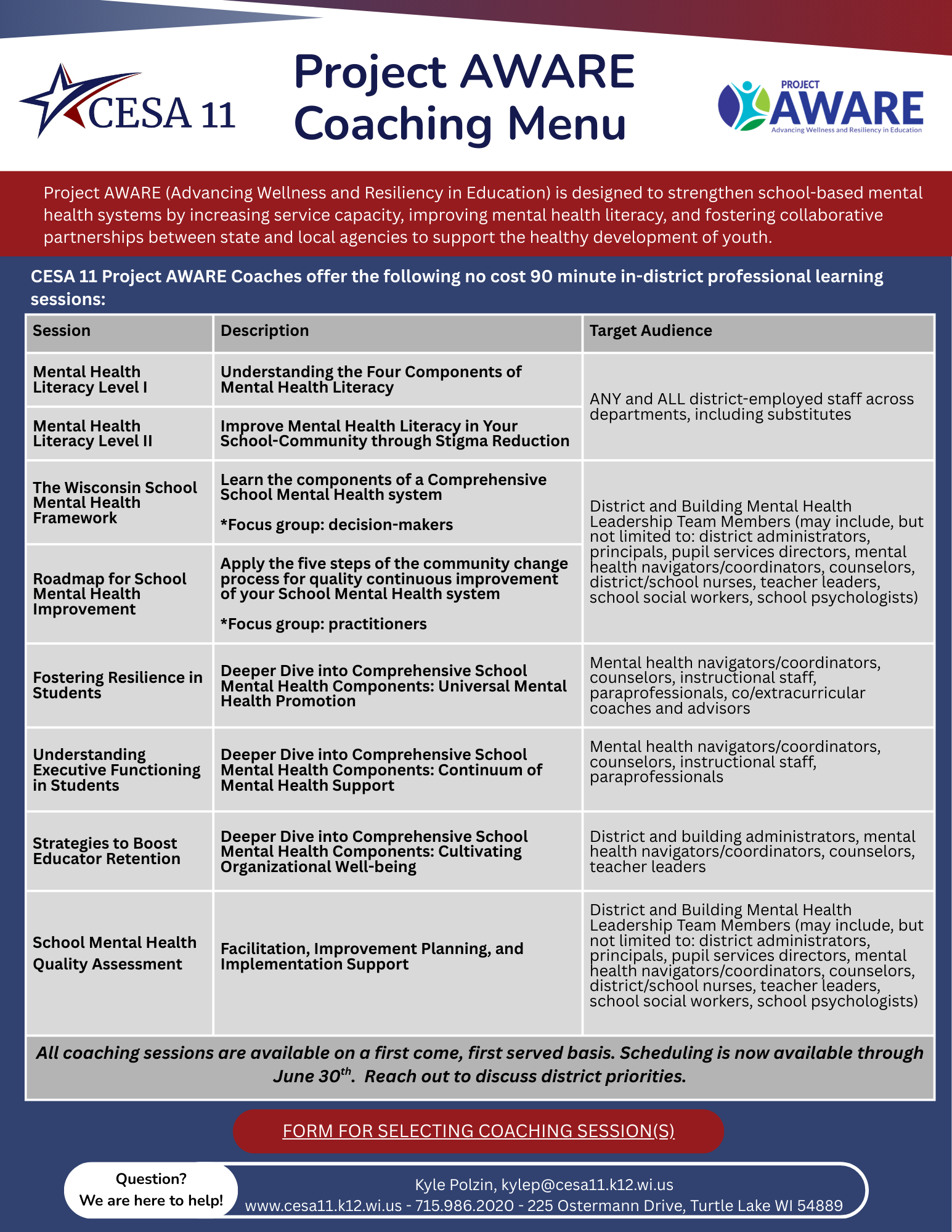 Project AWARE Coaching