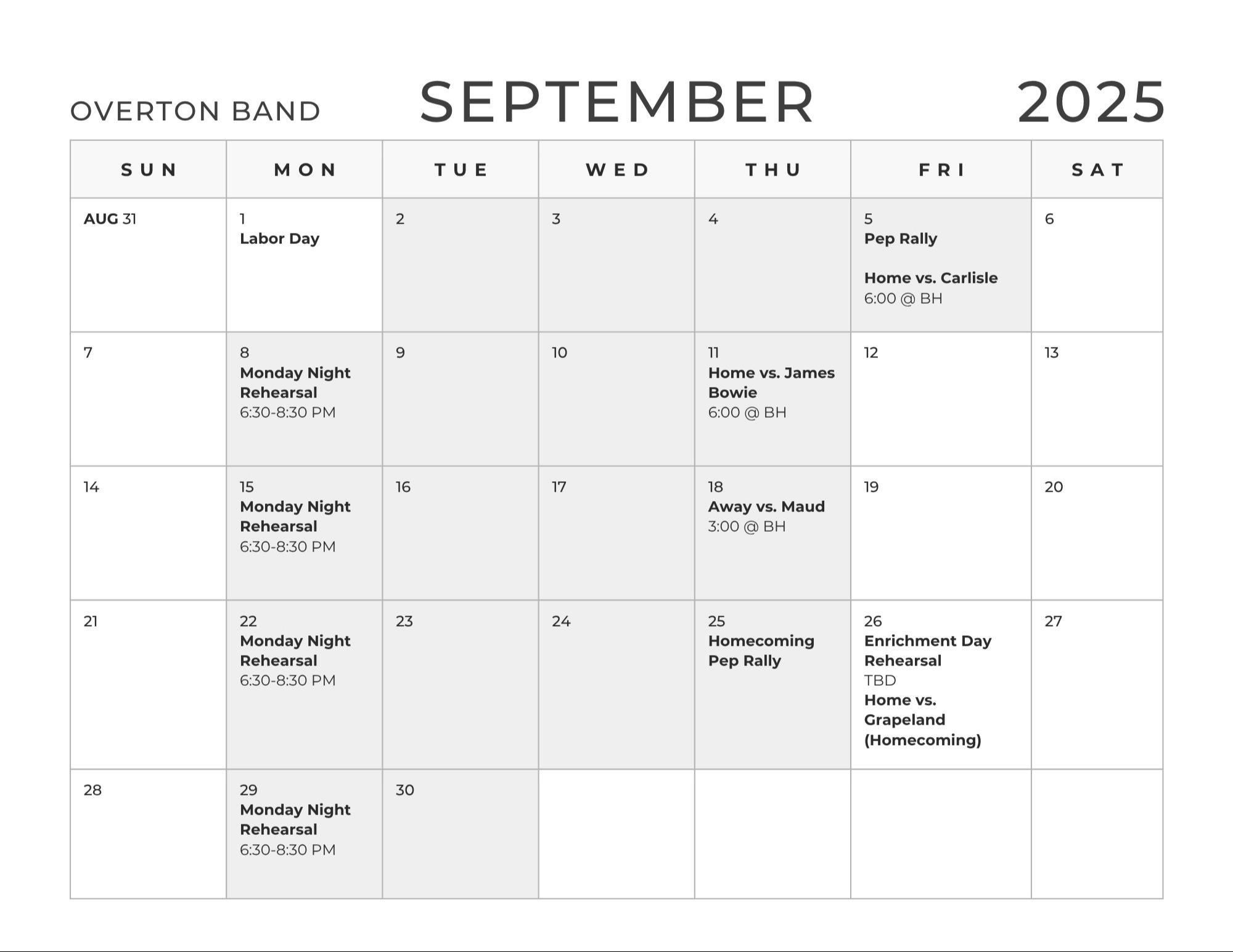 September Calendar Image