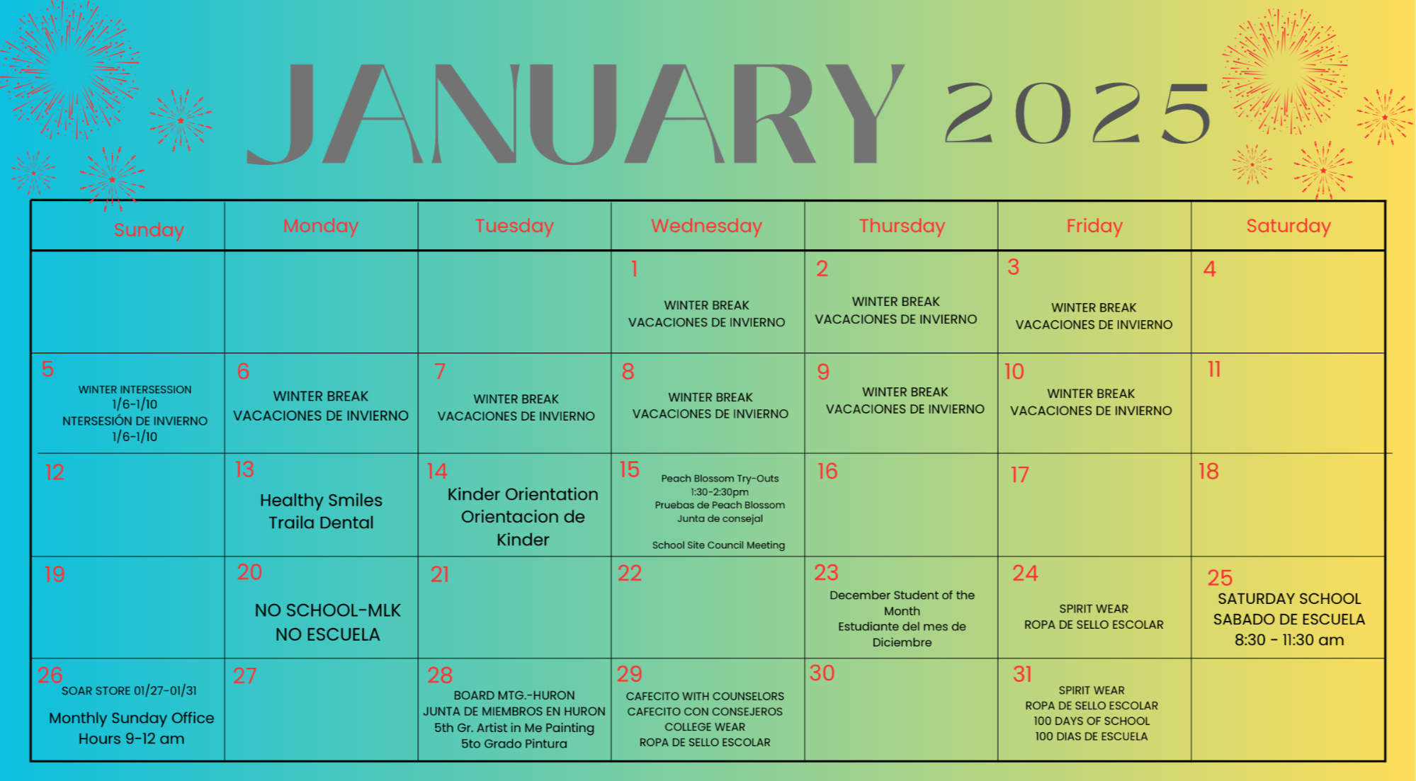 HES JAN CALENDAR