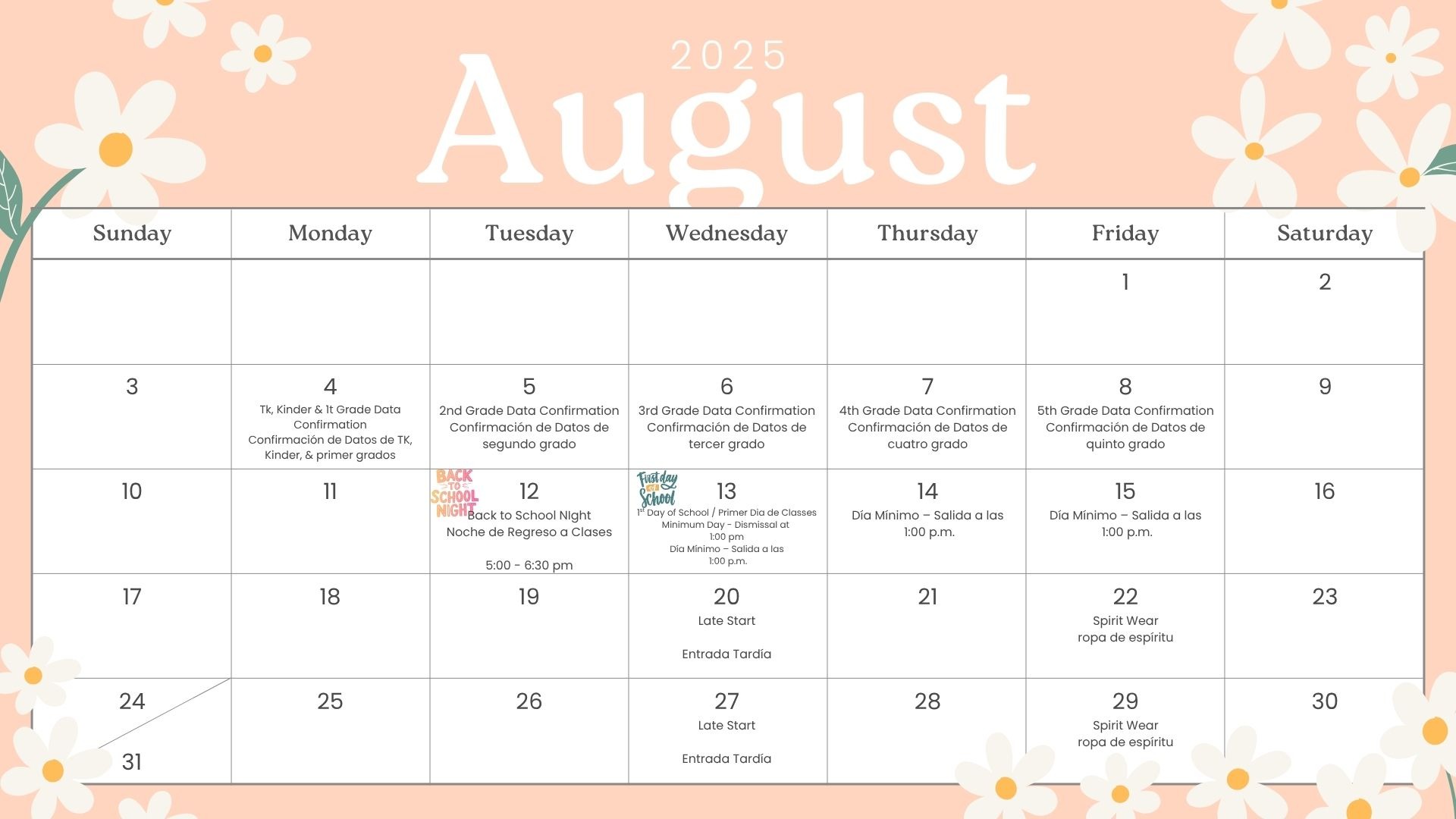 August Calendar
