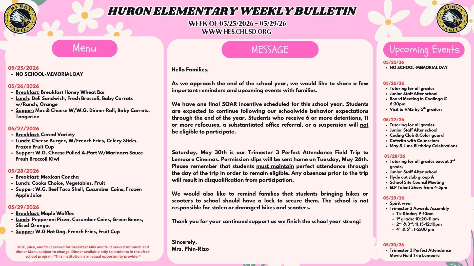 HES Bulletin 5/25/26 English