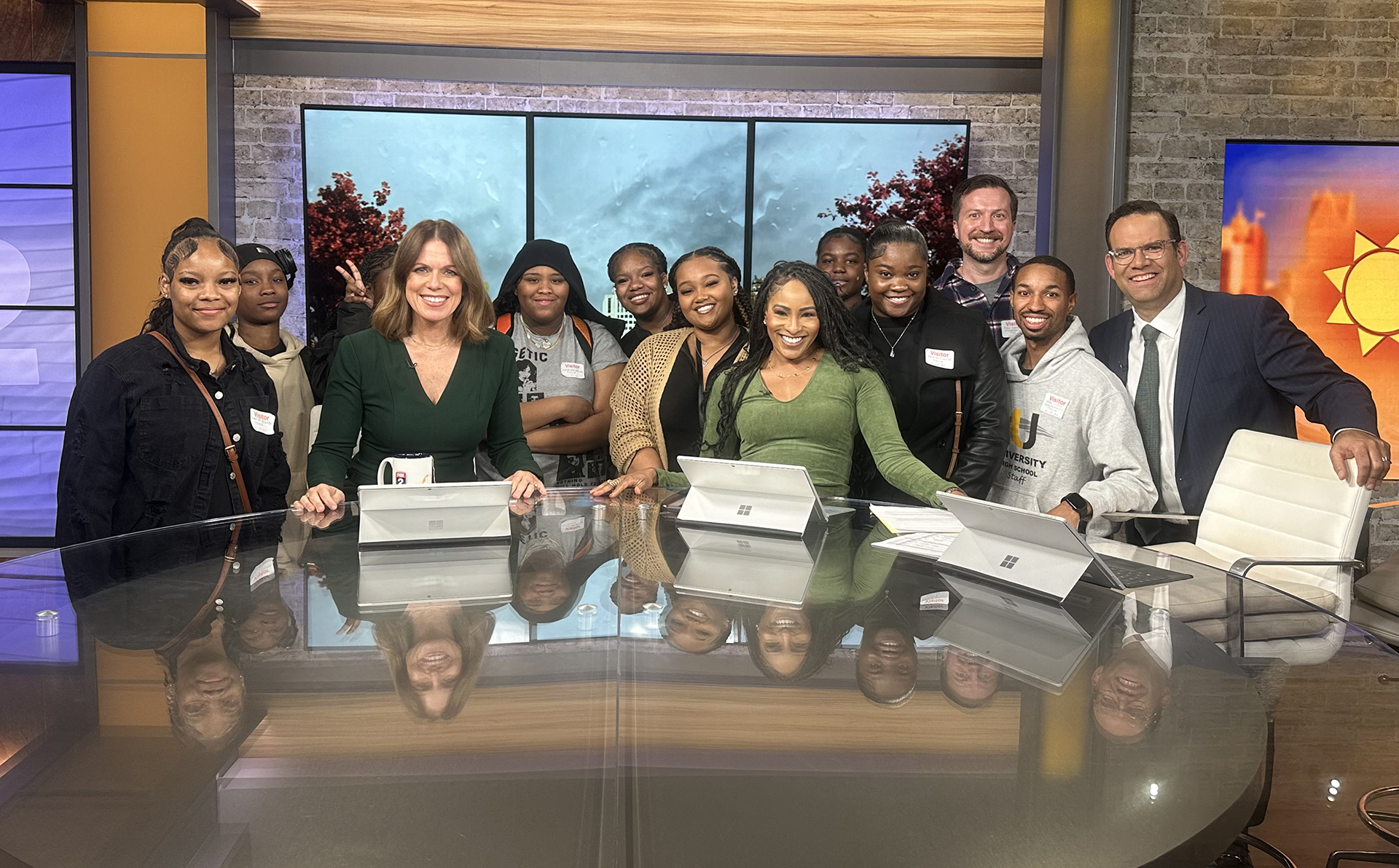  UHS Video Announcements Club visited the Fox 2 News studio in Southfield.