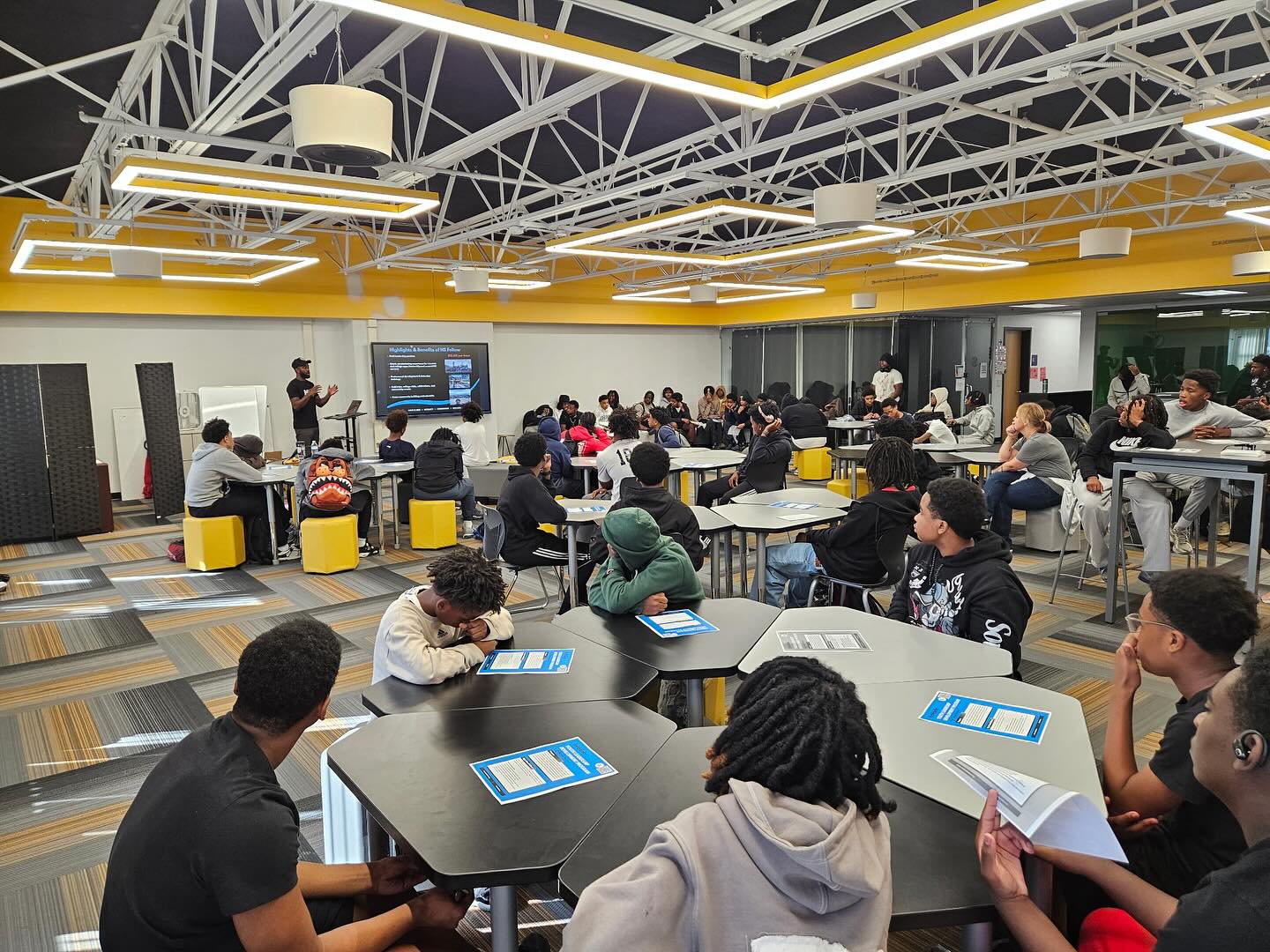 UHS media center filled for Youth Leadership Development presentation