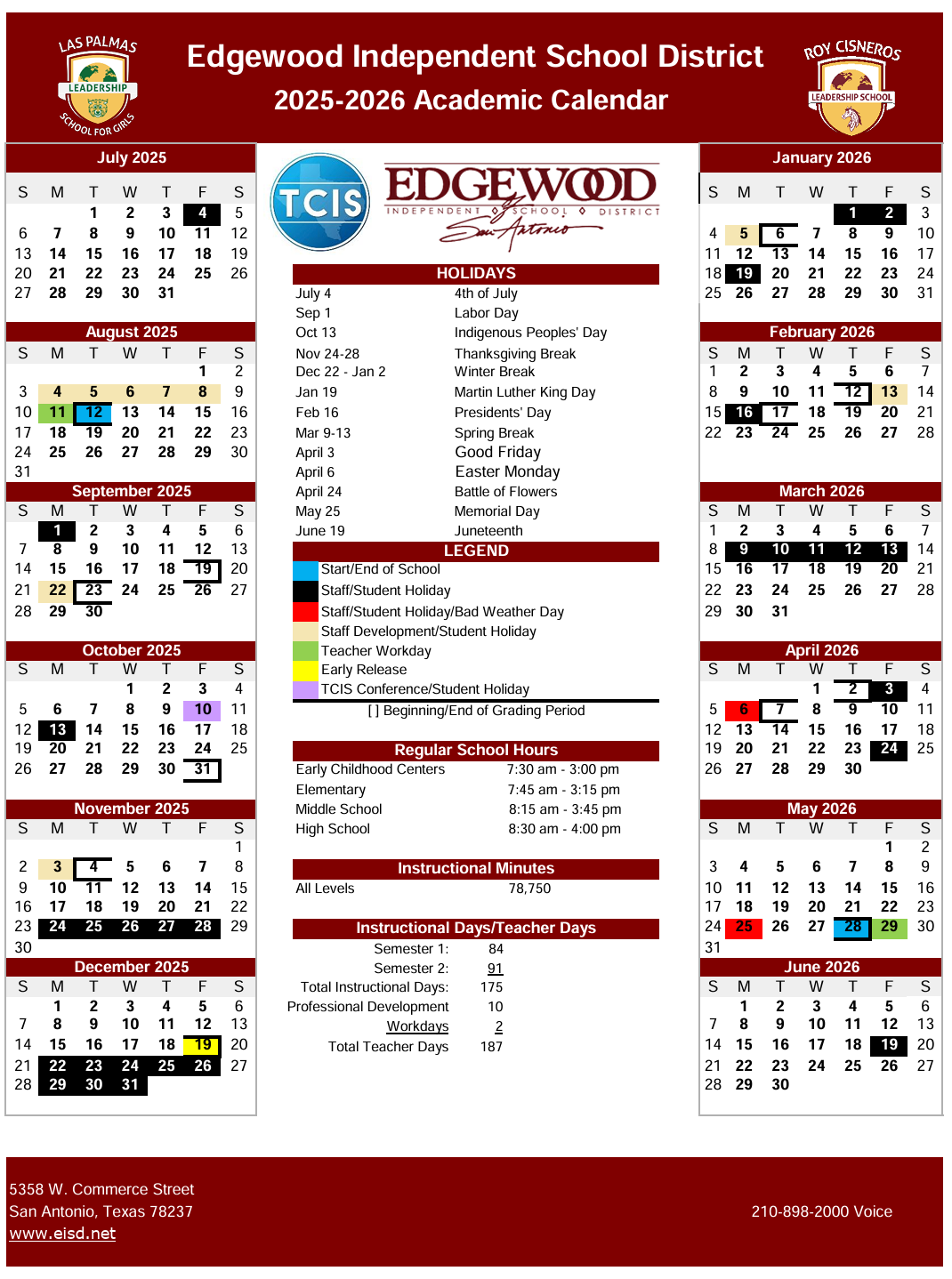 TCIS Calendar