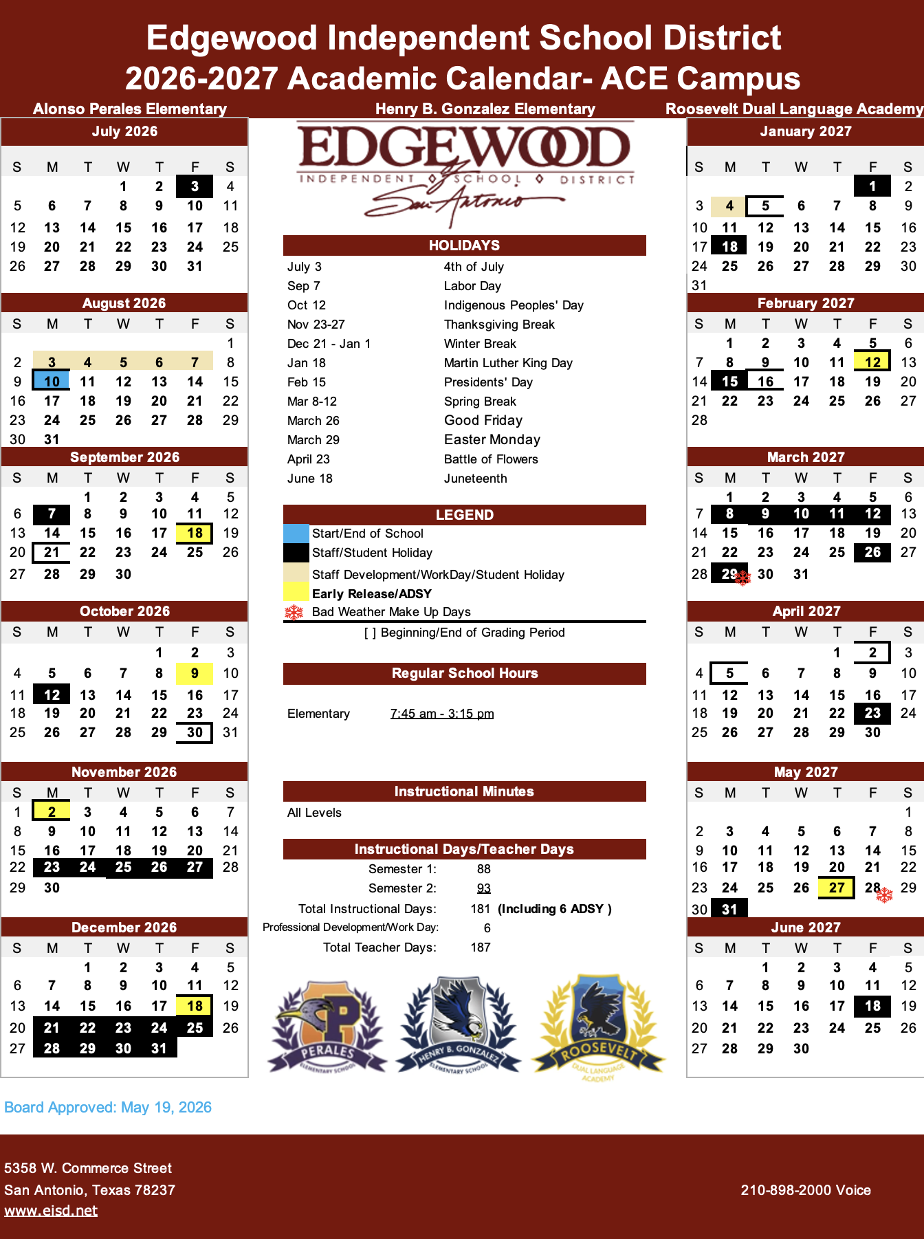 ACE Campus Academic Calendar