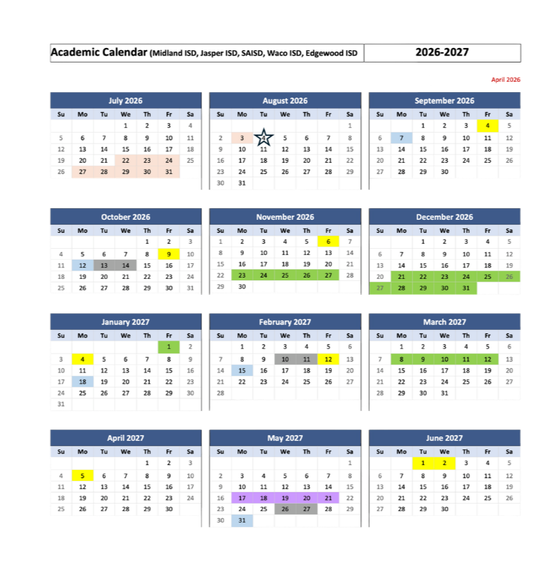 Academic calendar for Brentwood STEAM - Third Future Schools Edgewood