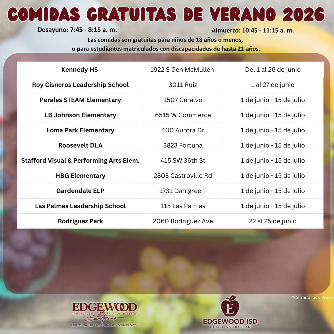 Free summer meal schedule, breakfast is as 7:45 am, lunch begins at 10:30 a.m.