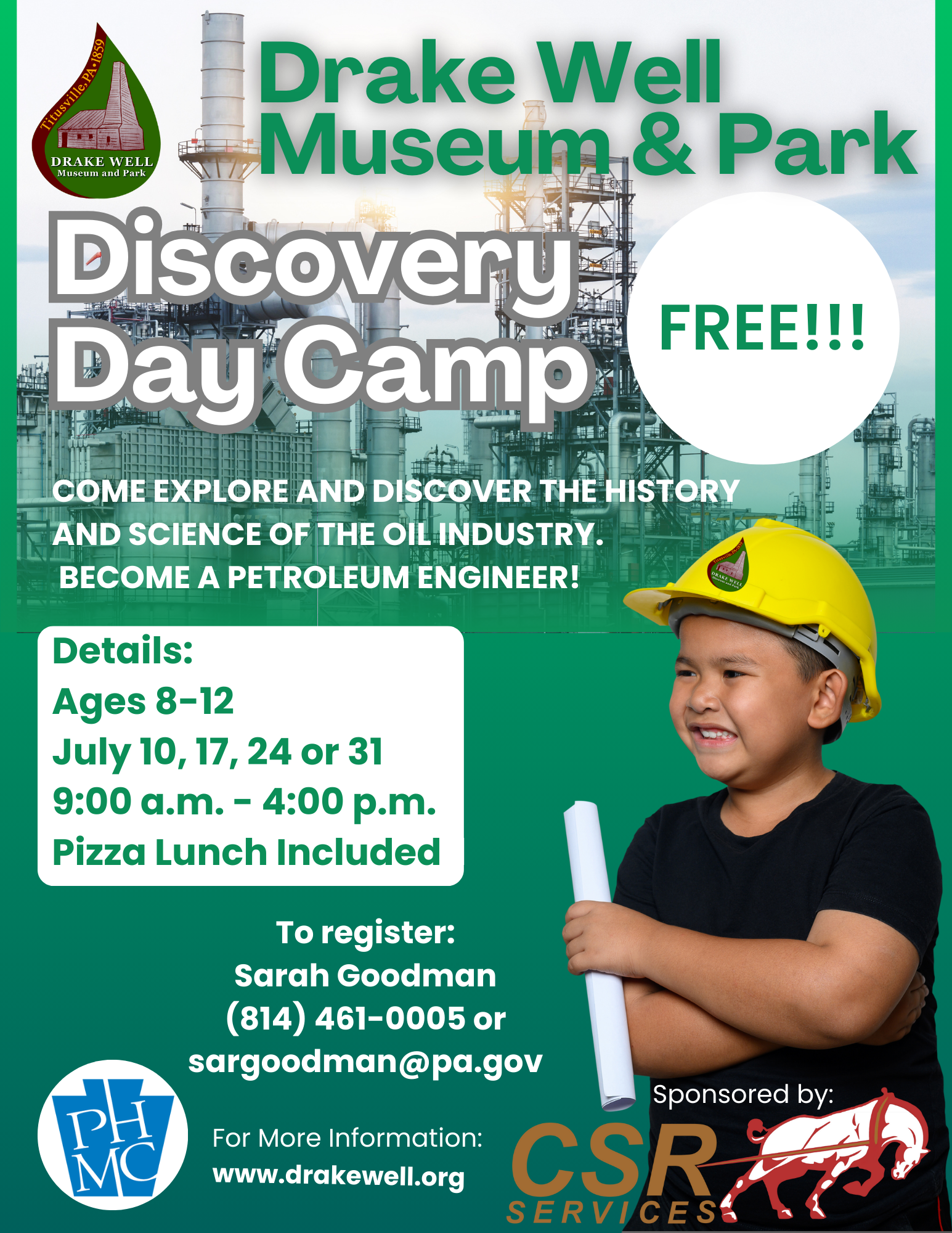 Free camp at Drake's Well Museum and Park