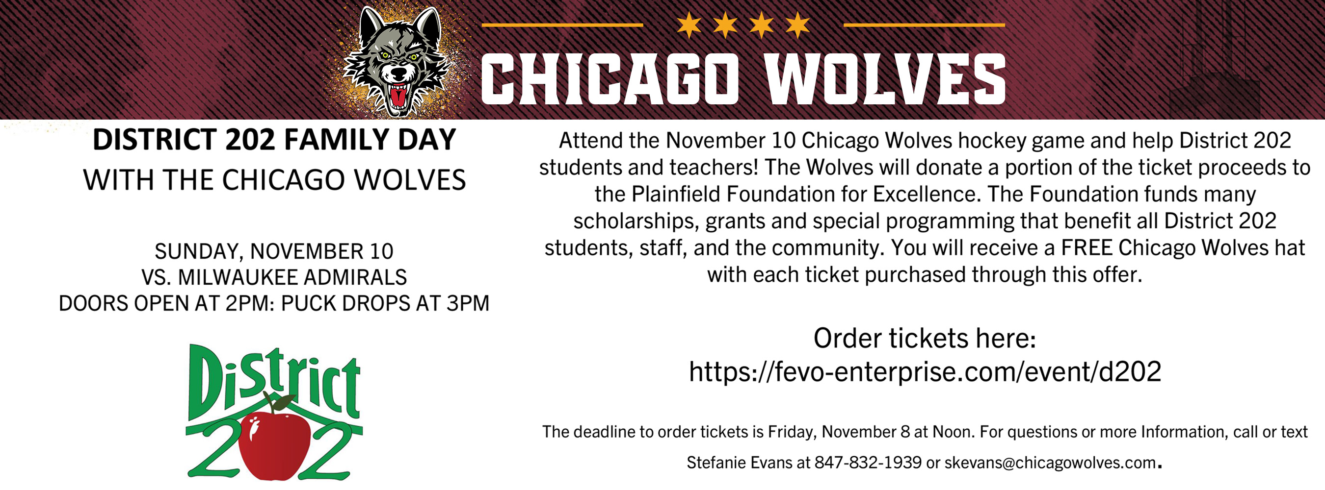 Chicago Wolves November 10 flyer