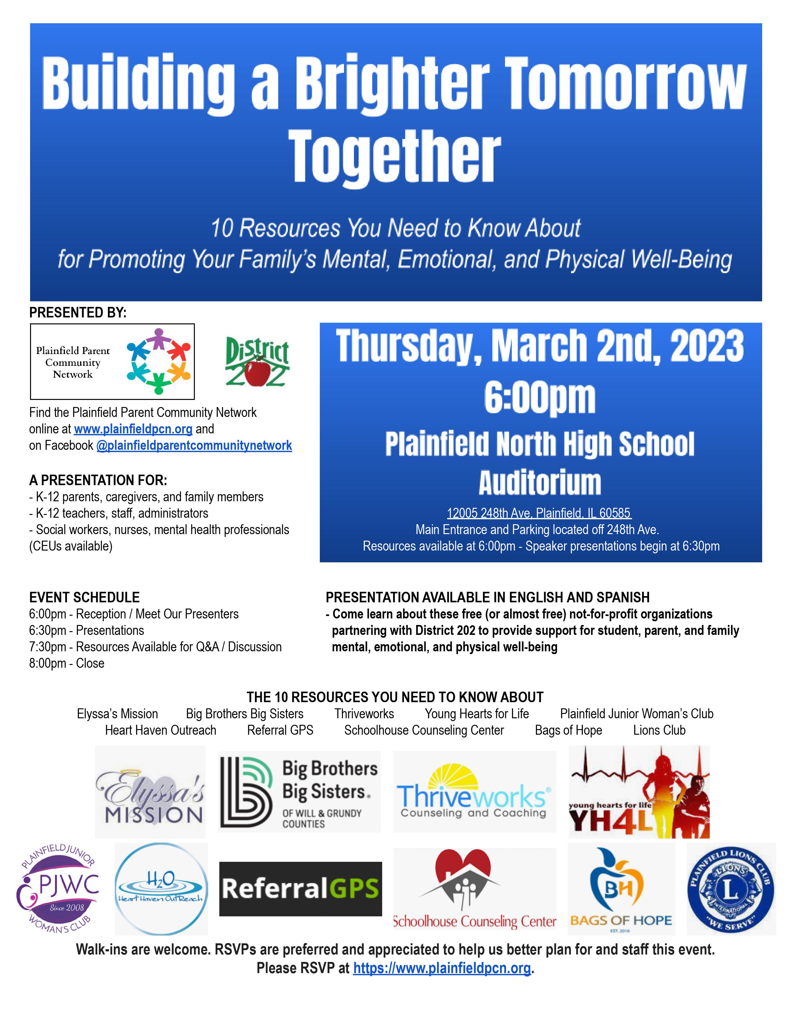 Buidling a brighter tomorrow together flyer