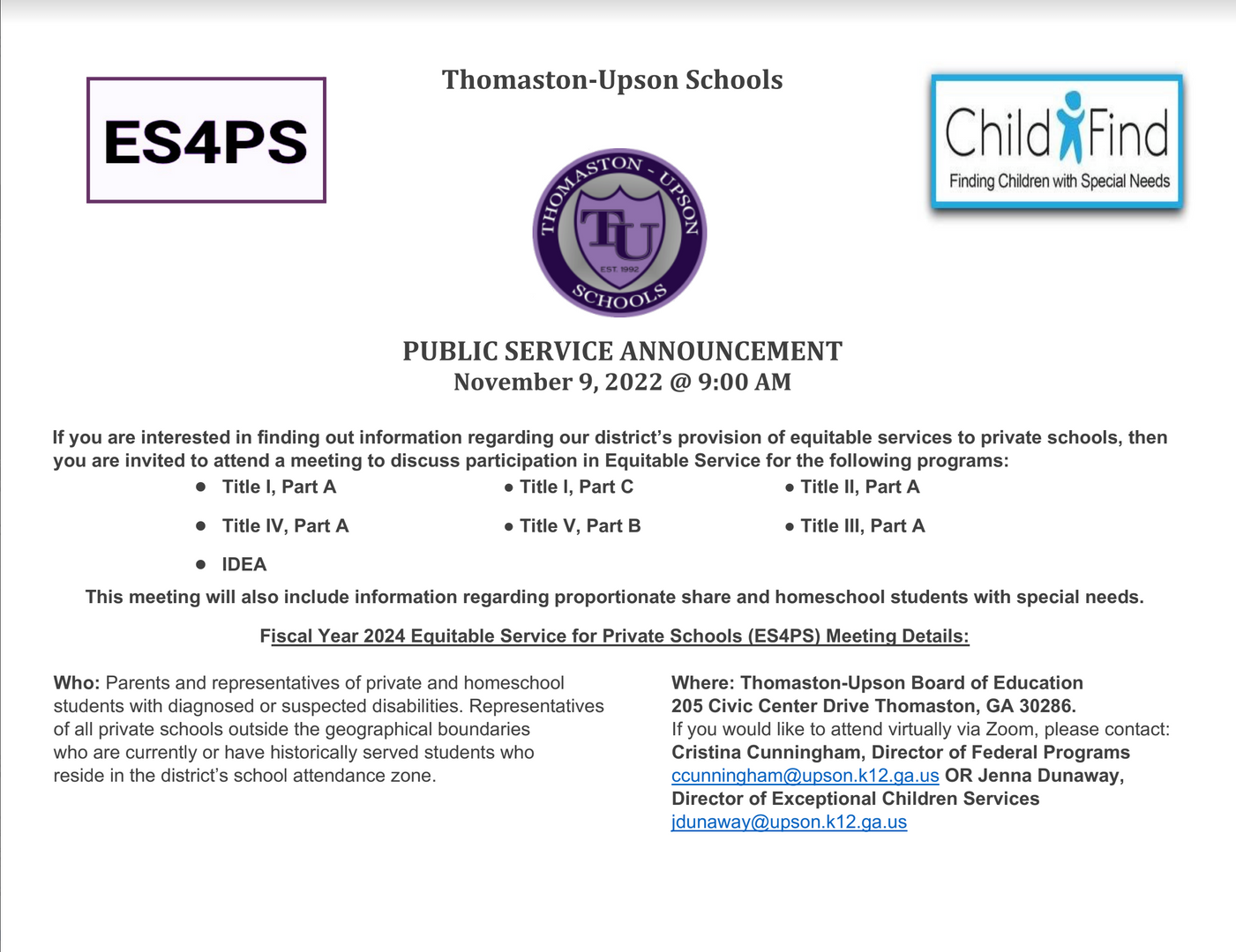 Special Education ThomastonUpson Schools