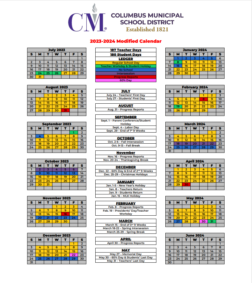 Calendar Fairview Elementary