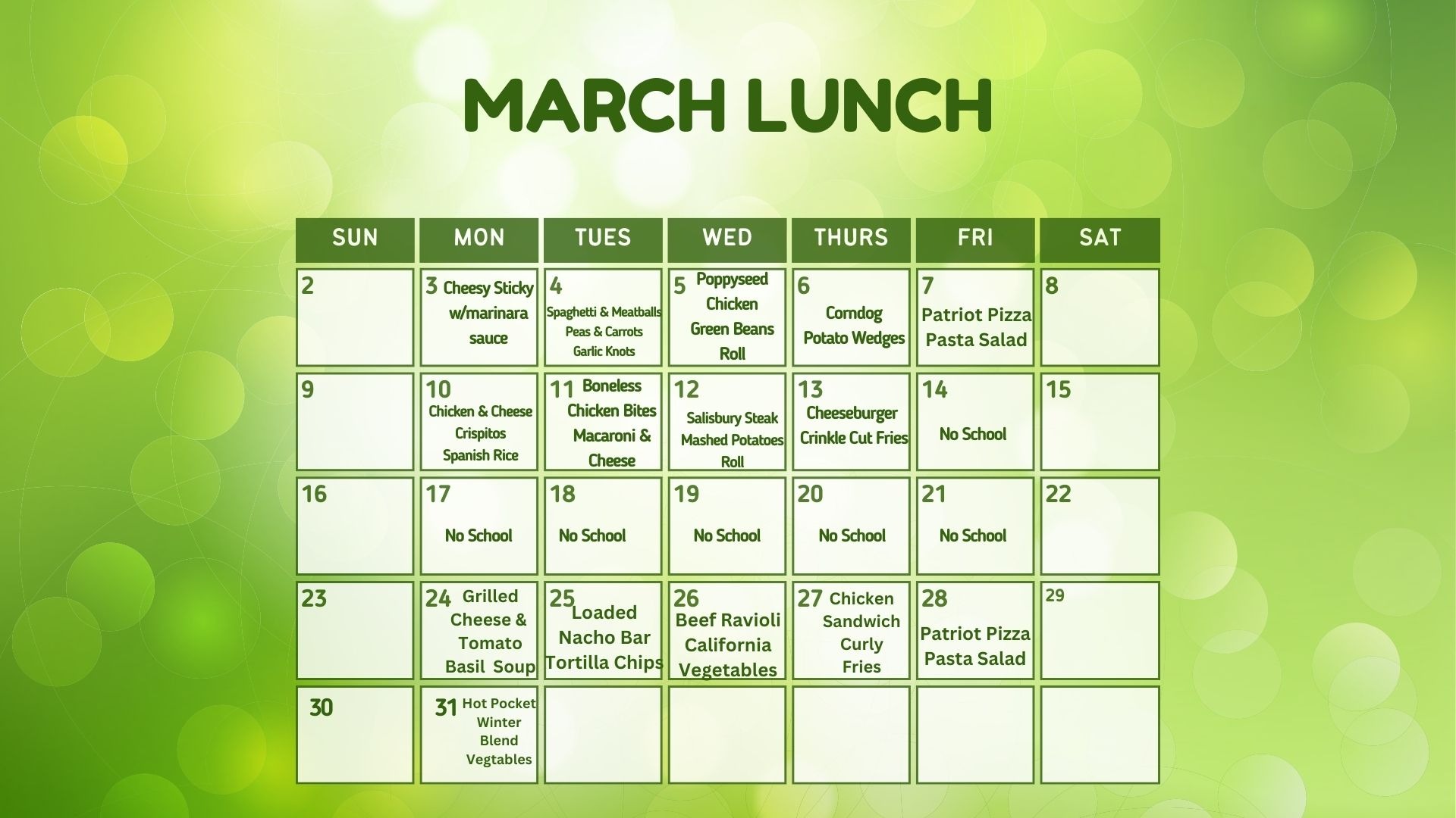 March Lunch