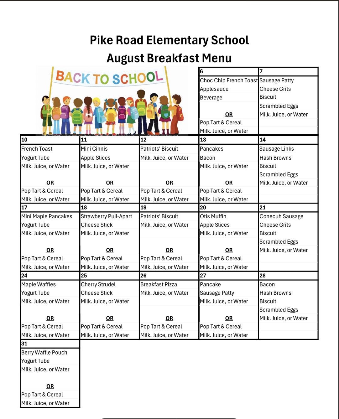 Breakfast (August) 