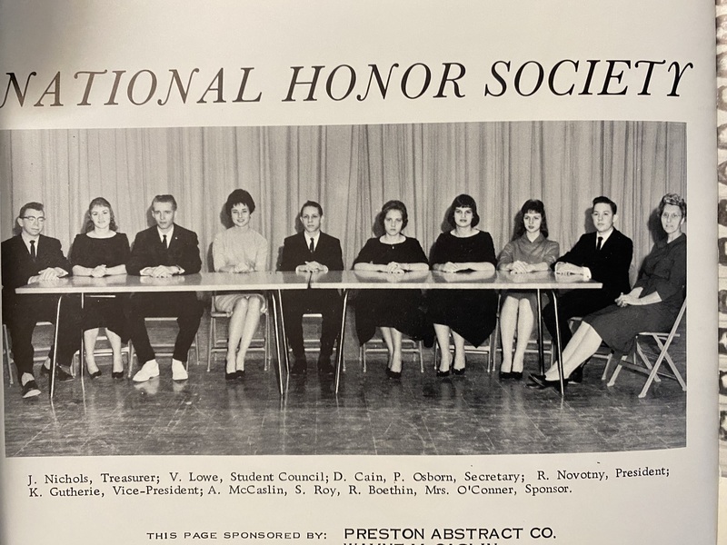 National Honor Society 1961