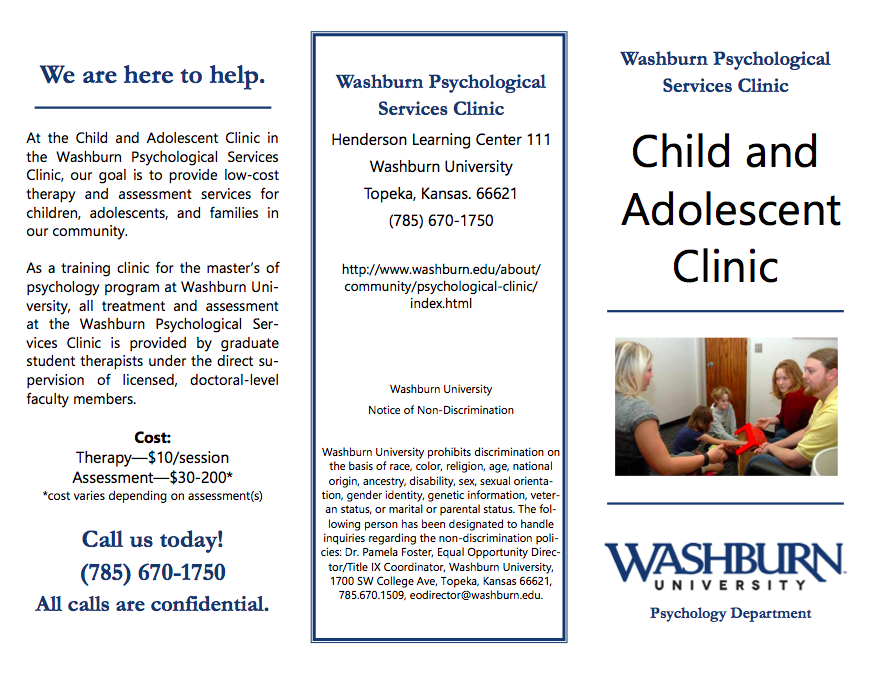 Child and Adolescent Clinic Brochure Page 1