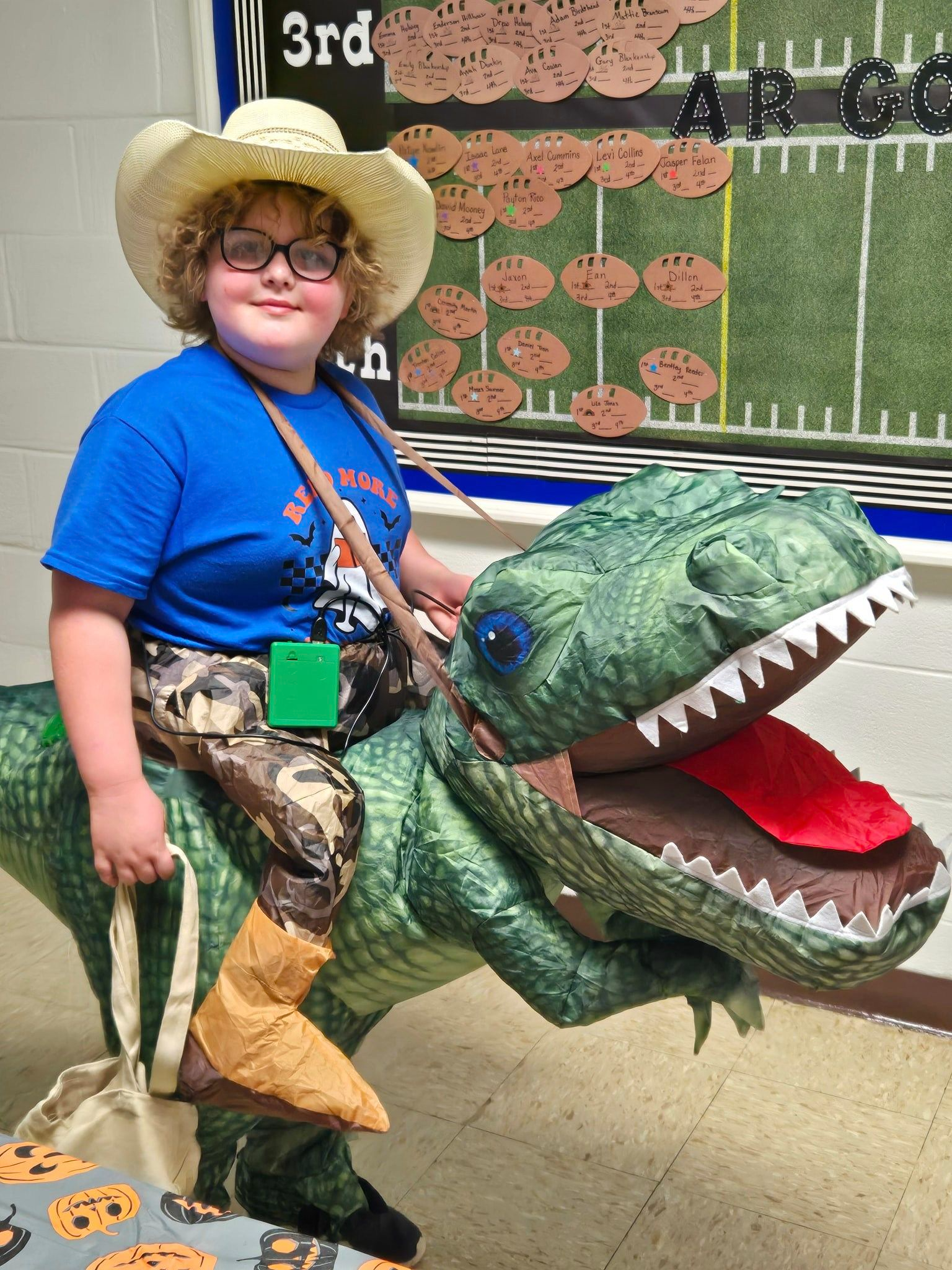 Boy posing with 2nd place trophy