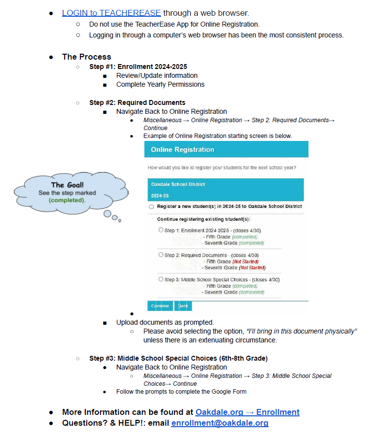 Online Registration Help 