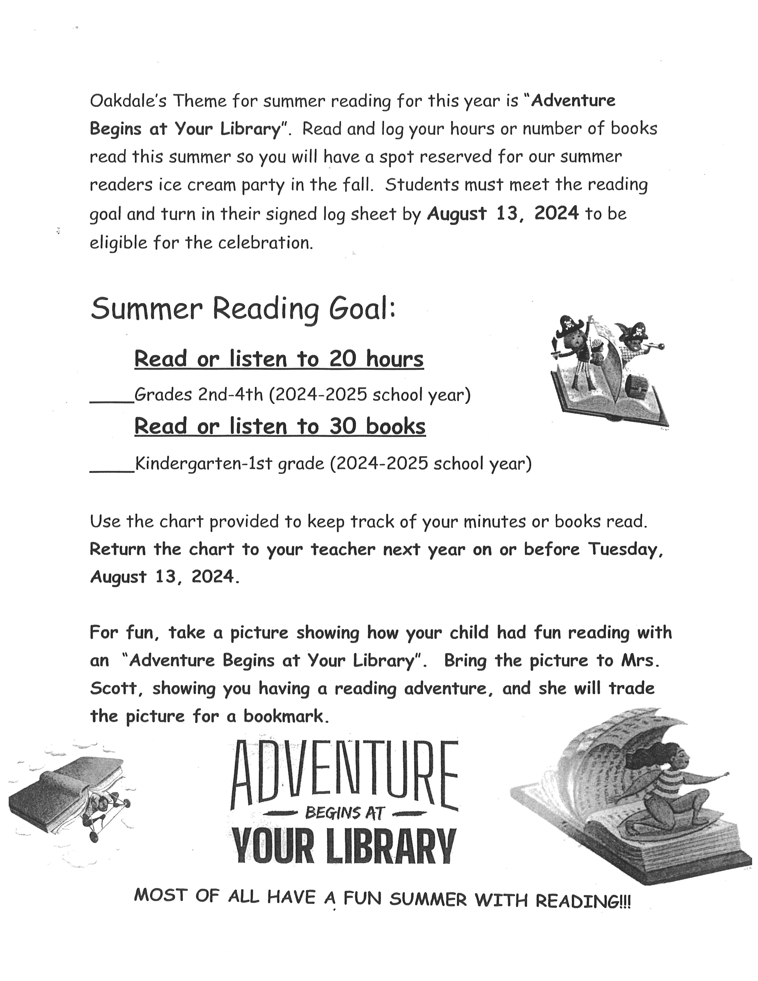 K-4th Grade Summer Reading