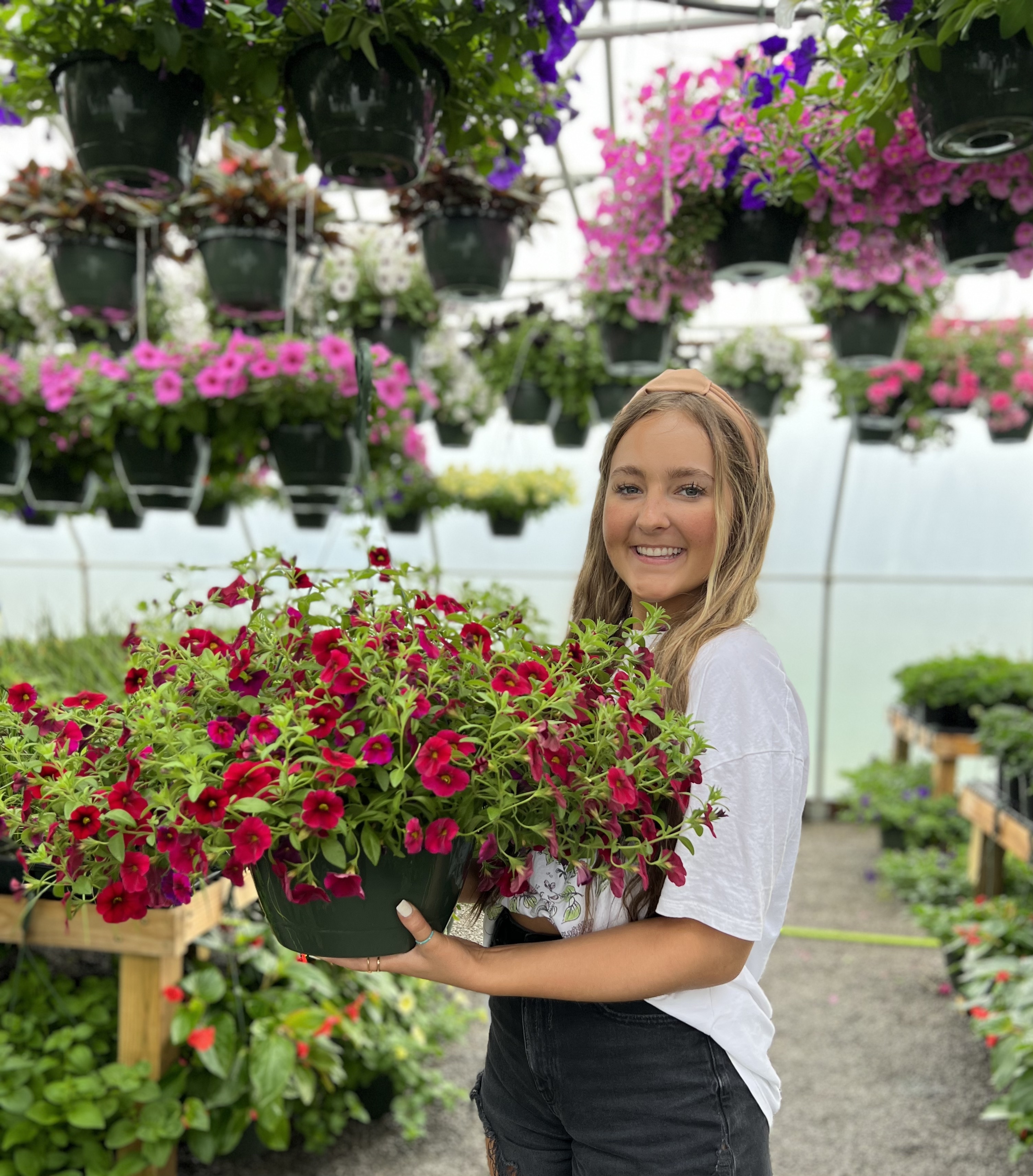 MCHS student in greenhouse