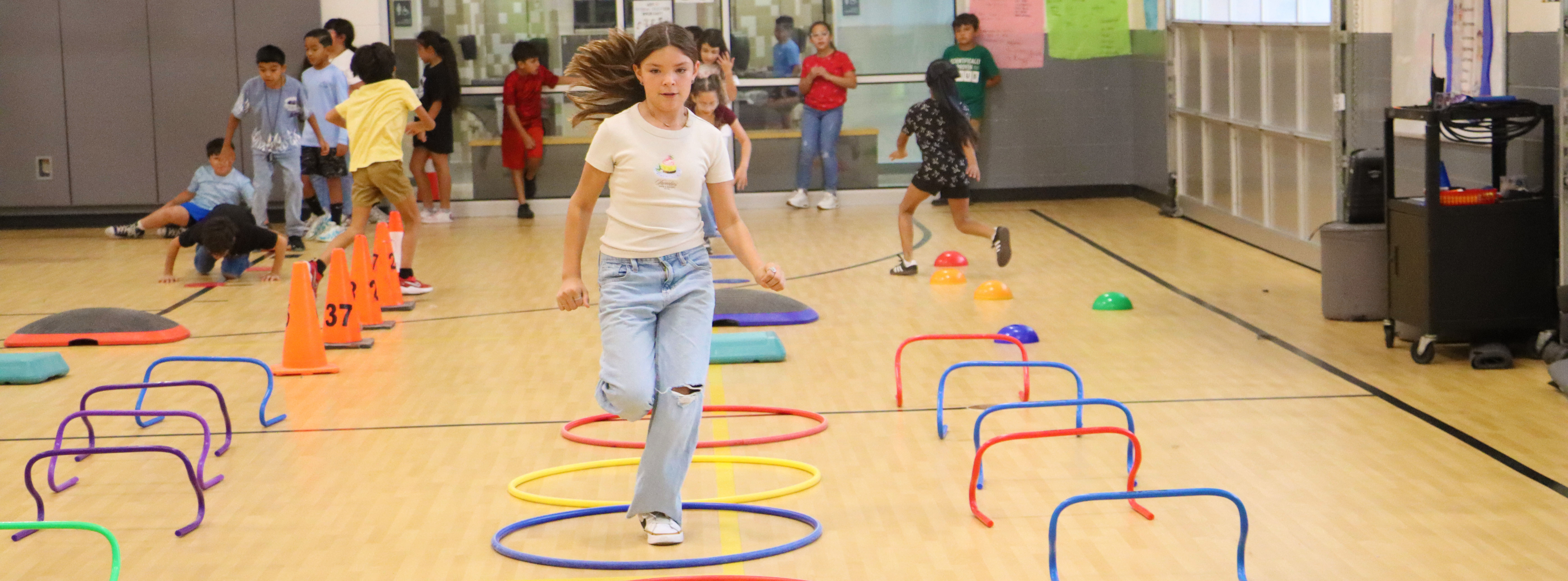 Girl in gym class