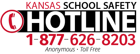 Kansas School Safety Hotline 1-877-626-8203 logo