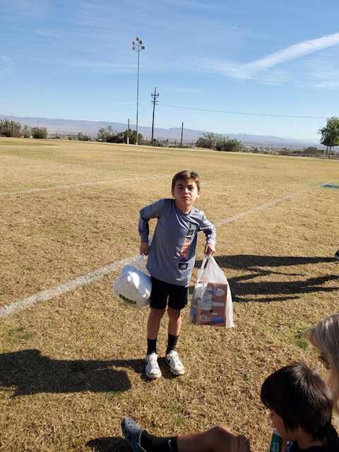 Student holding Turkey