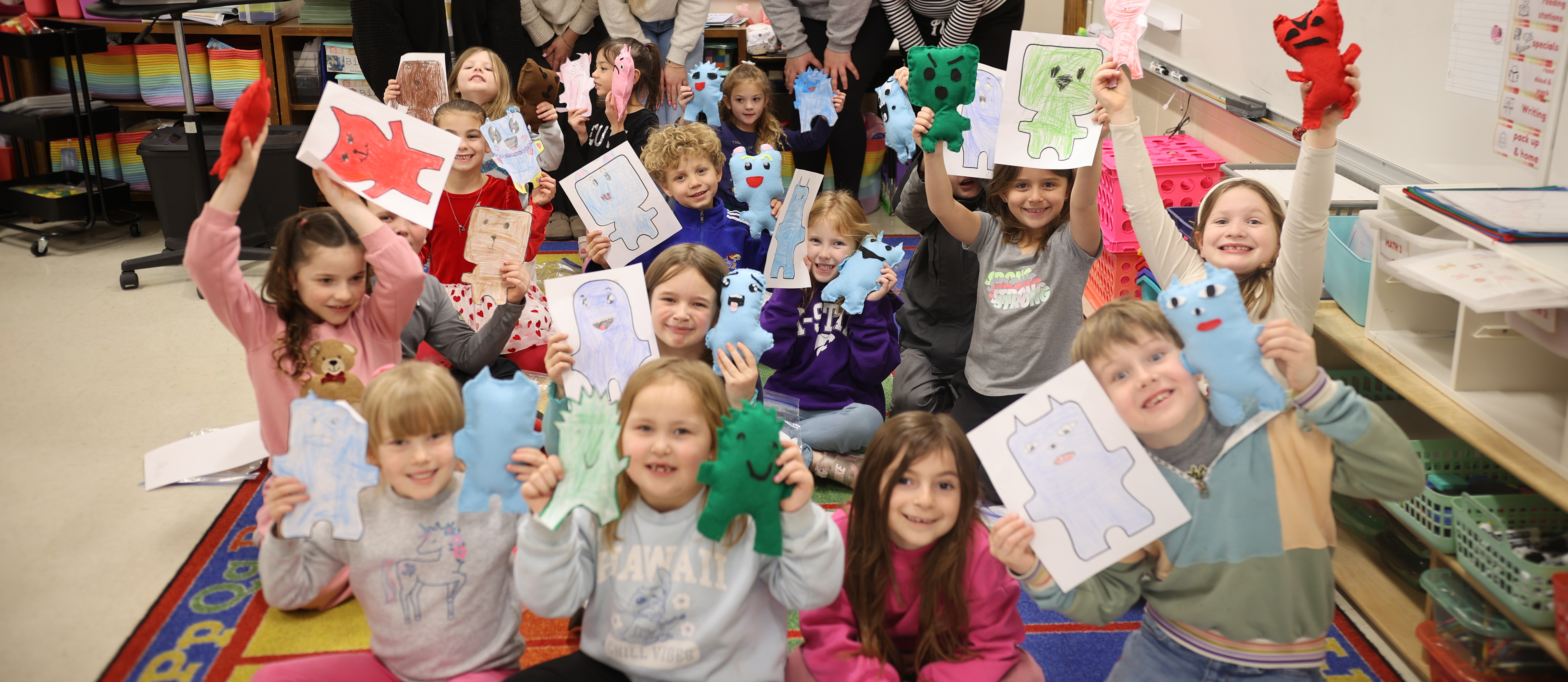 SHMS presenting Critters to 1st Grade students at SHES.