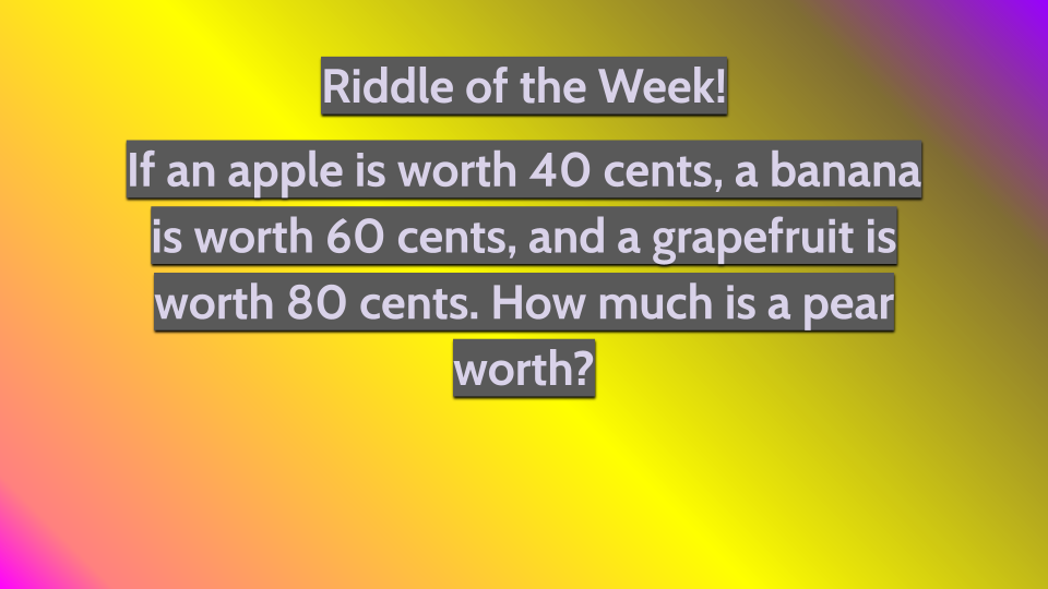 Riddle for October 14th Week! 