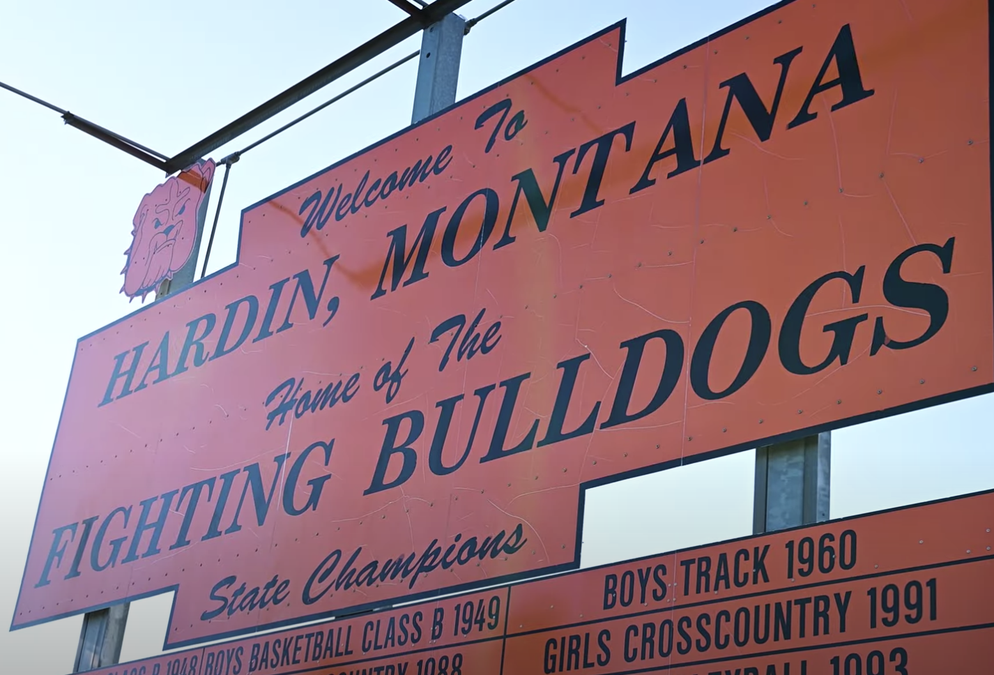 Home of the Bulldogs sign