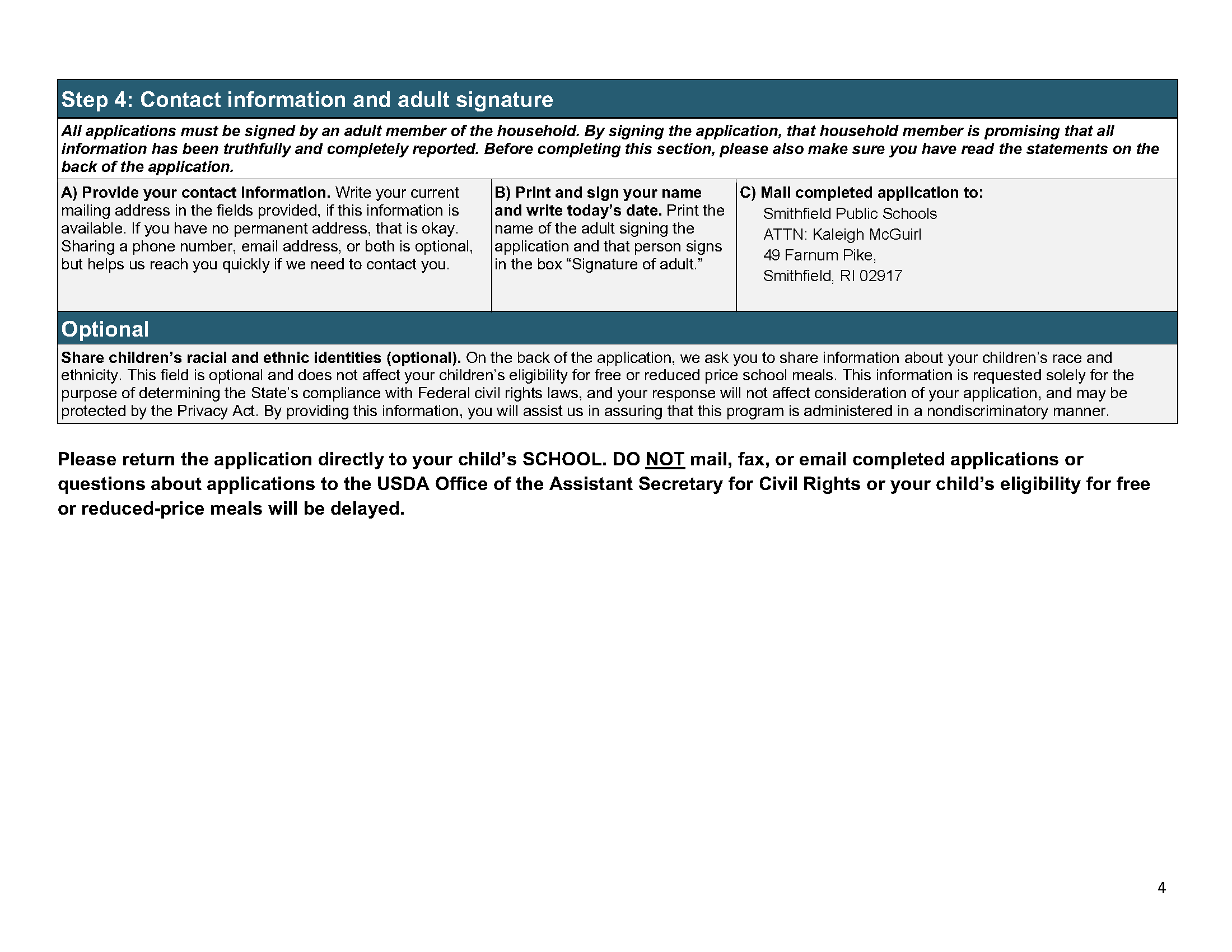 FY 26 Meal Benefits Application Packet