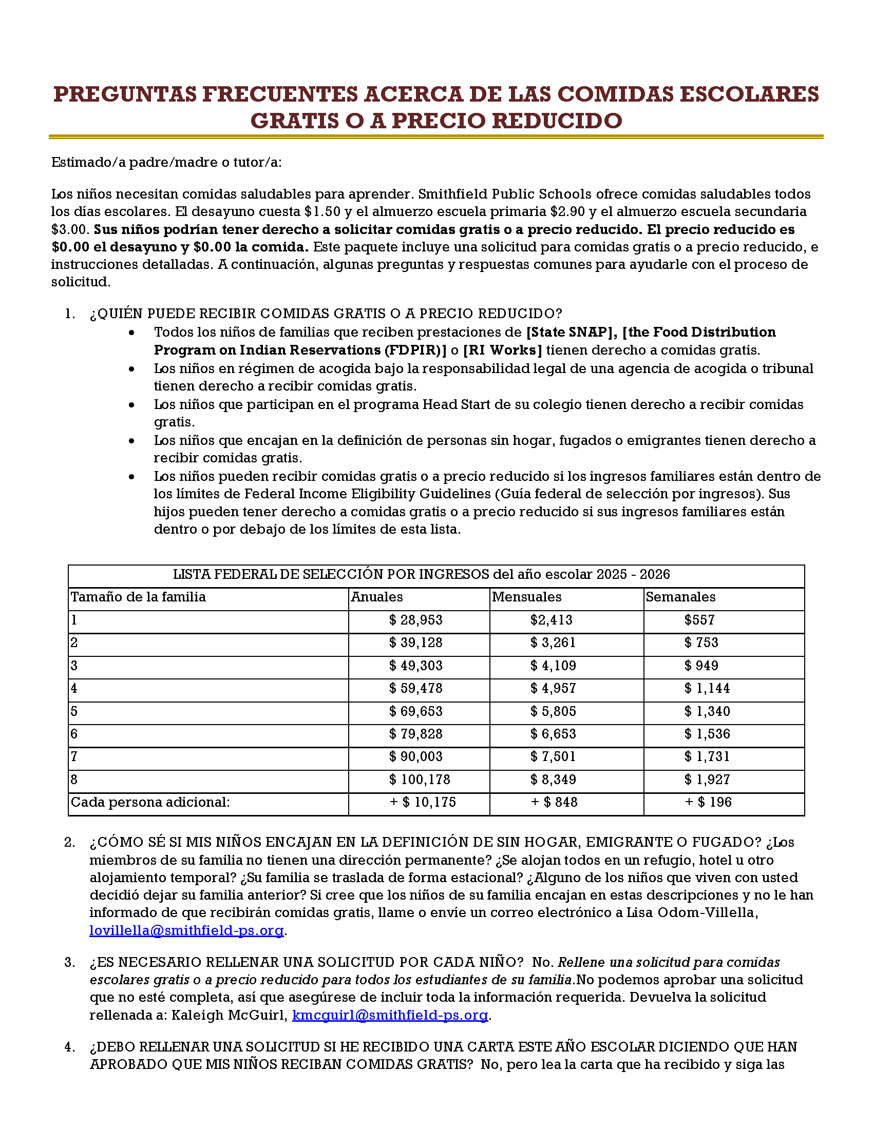 FY 26 Meal Benefits Application