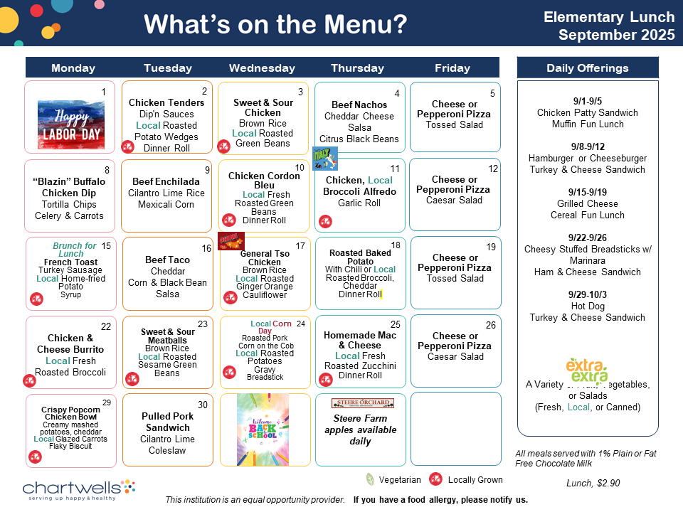 lunch elem sept